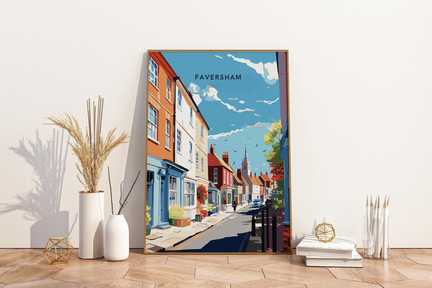 Faversham England UK Travel Print Poster - Pitchers Design