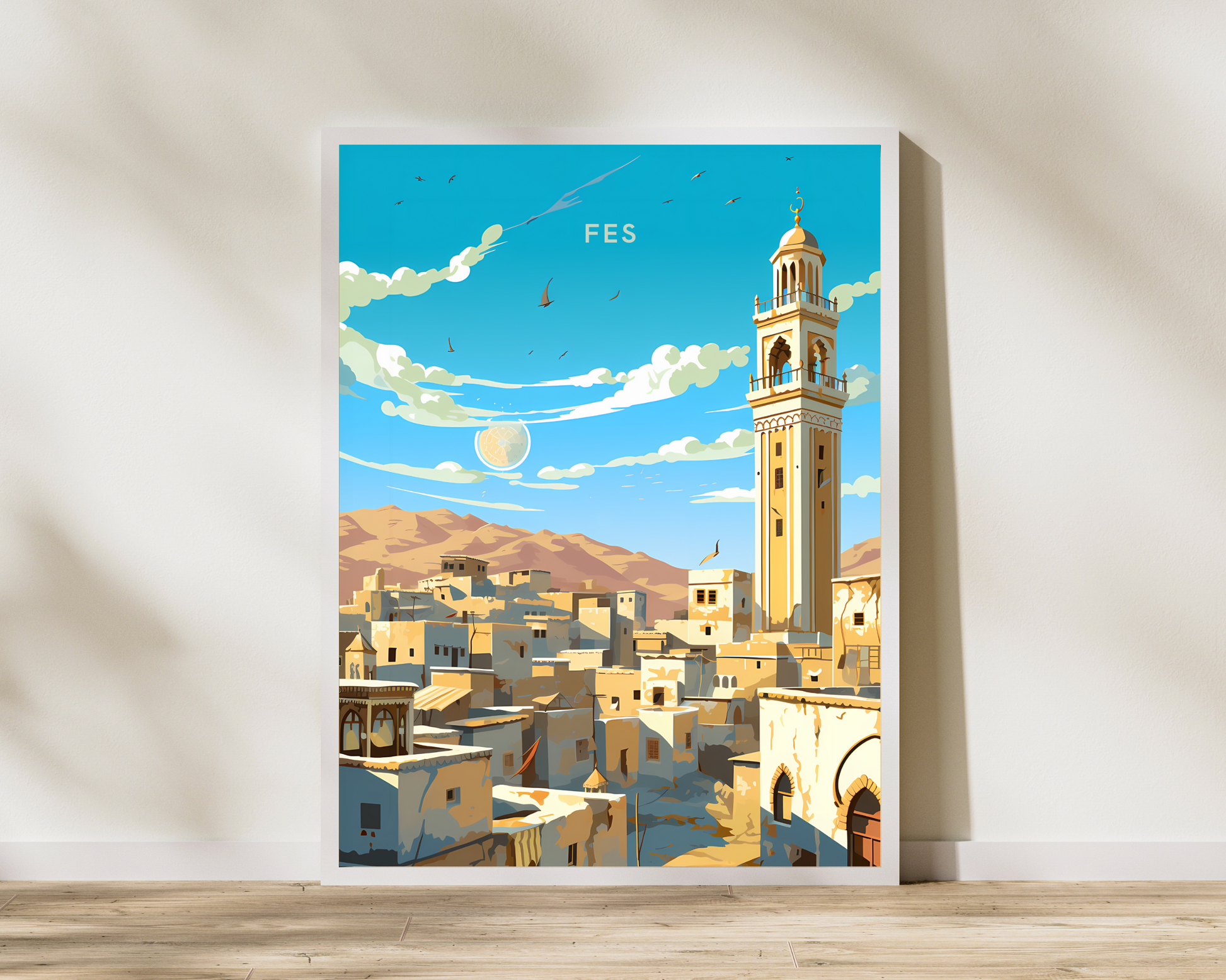 Fes Morocco Travel Poster Print - Pitchers Design