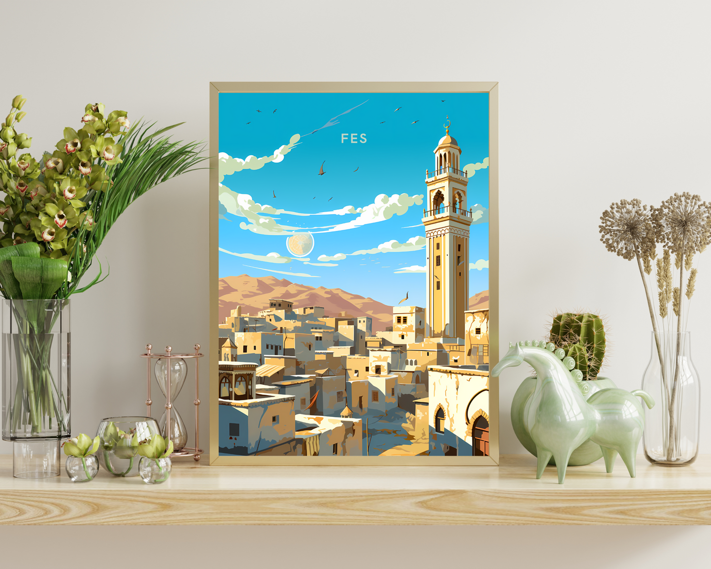 Fes Morocco Travel Poster Print - Pitchers Design