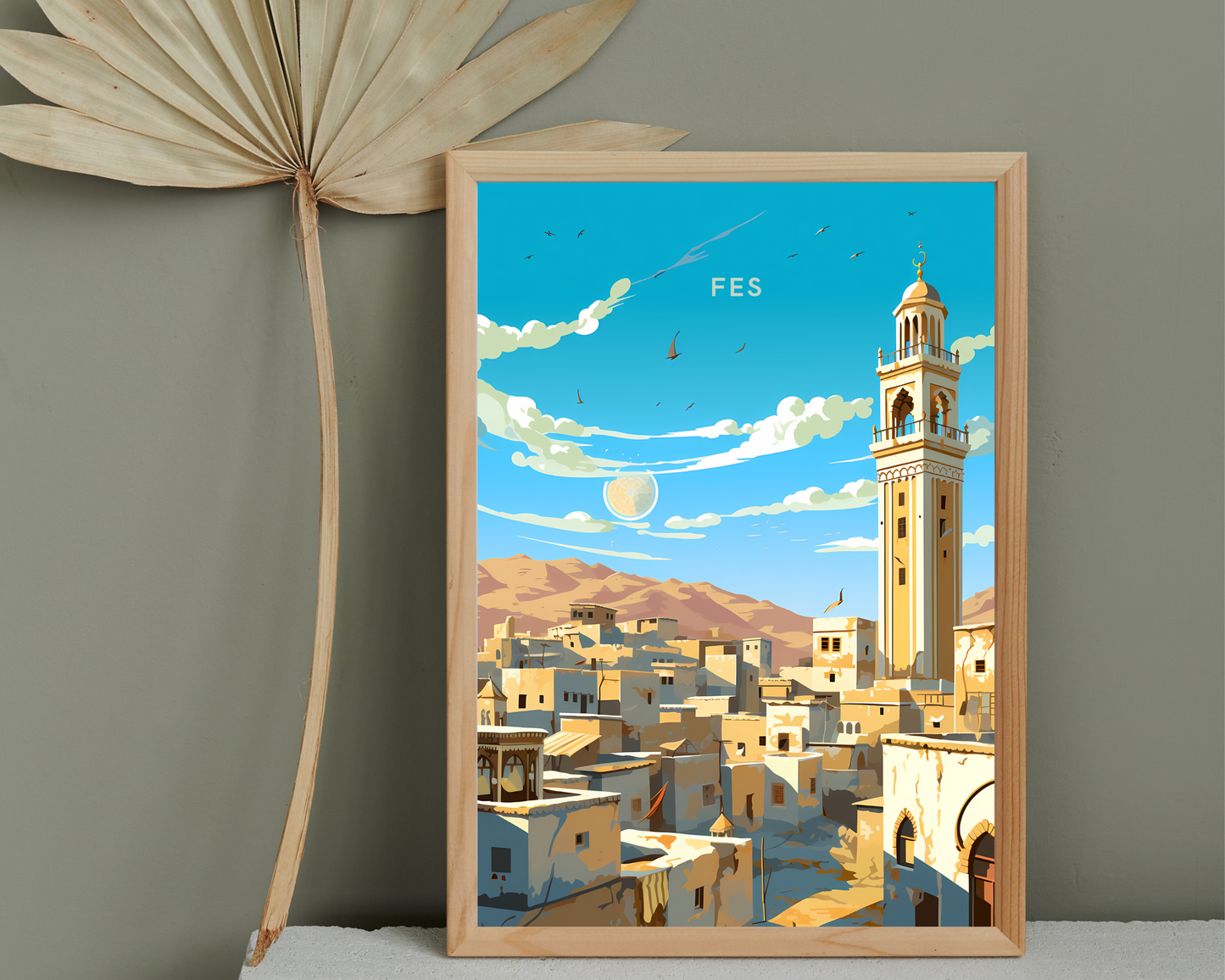 Fes Morocco Travel Poster Print - Pitchers Design