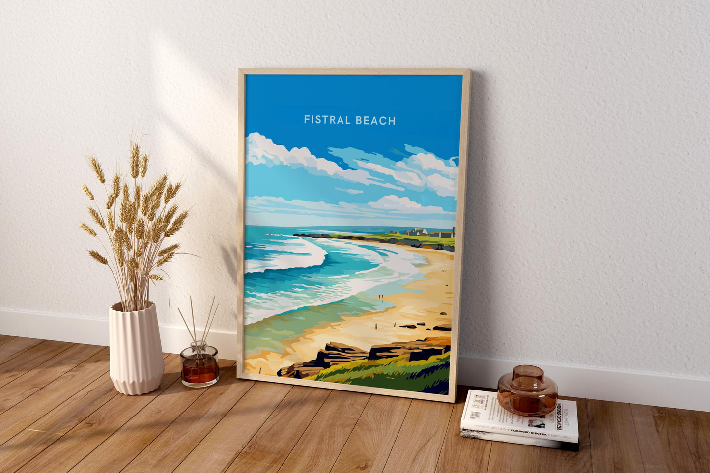 Fistral Beach Newquay England UK Travel Print Poster - Pitchers Design