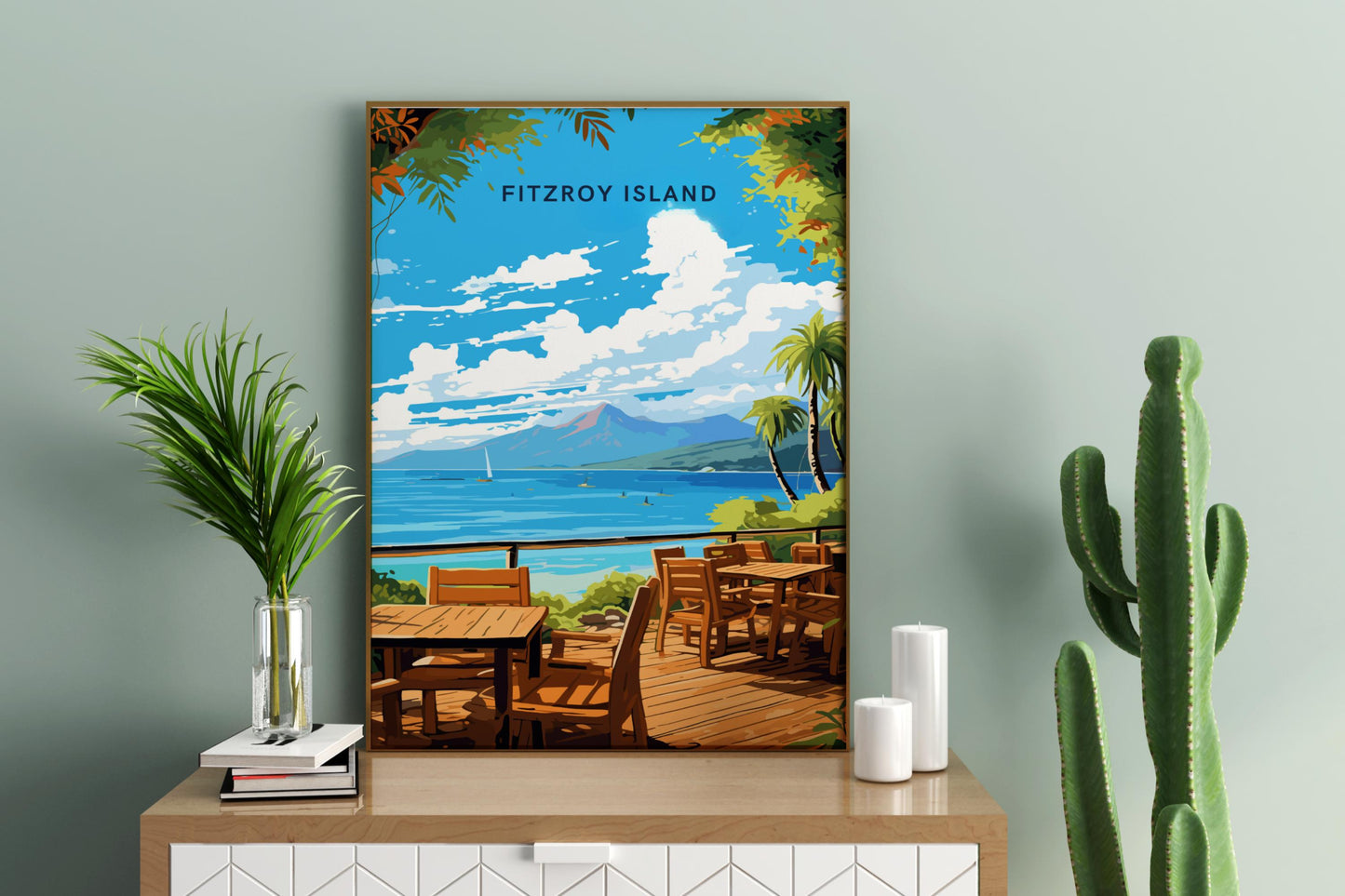 Fitzroy Island Australia Travel Print Poster - Pitchers Design