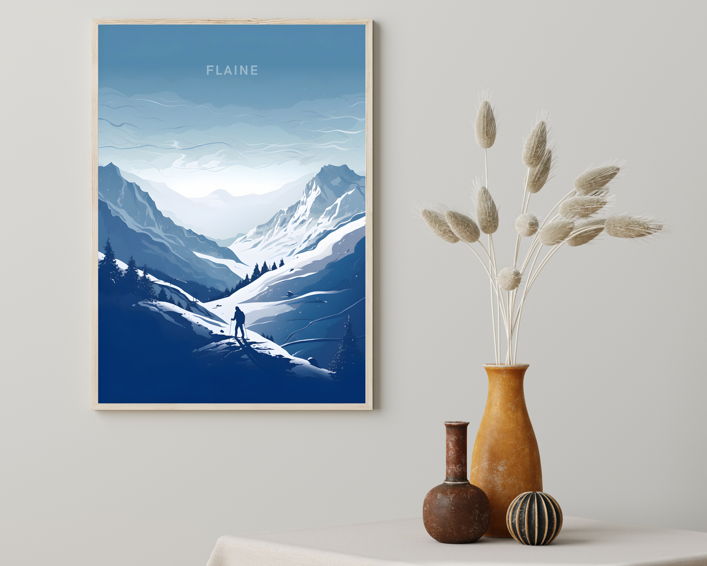 Flaine Alps France Travel Poster Print - Pitchers Design