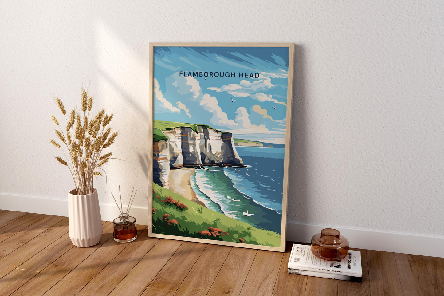 Flamborough Head Yorkshire England UK Travel Print Poster - Pitchers Design