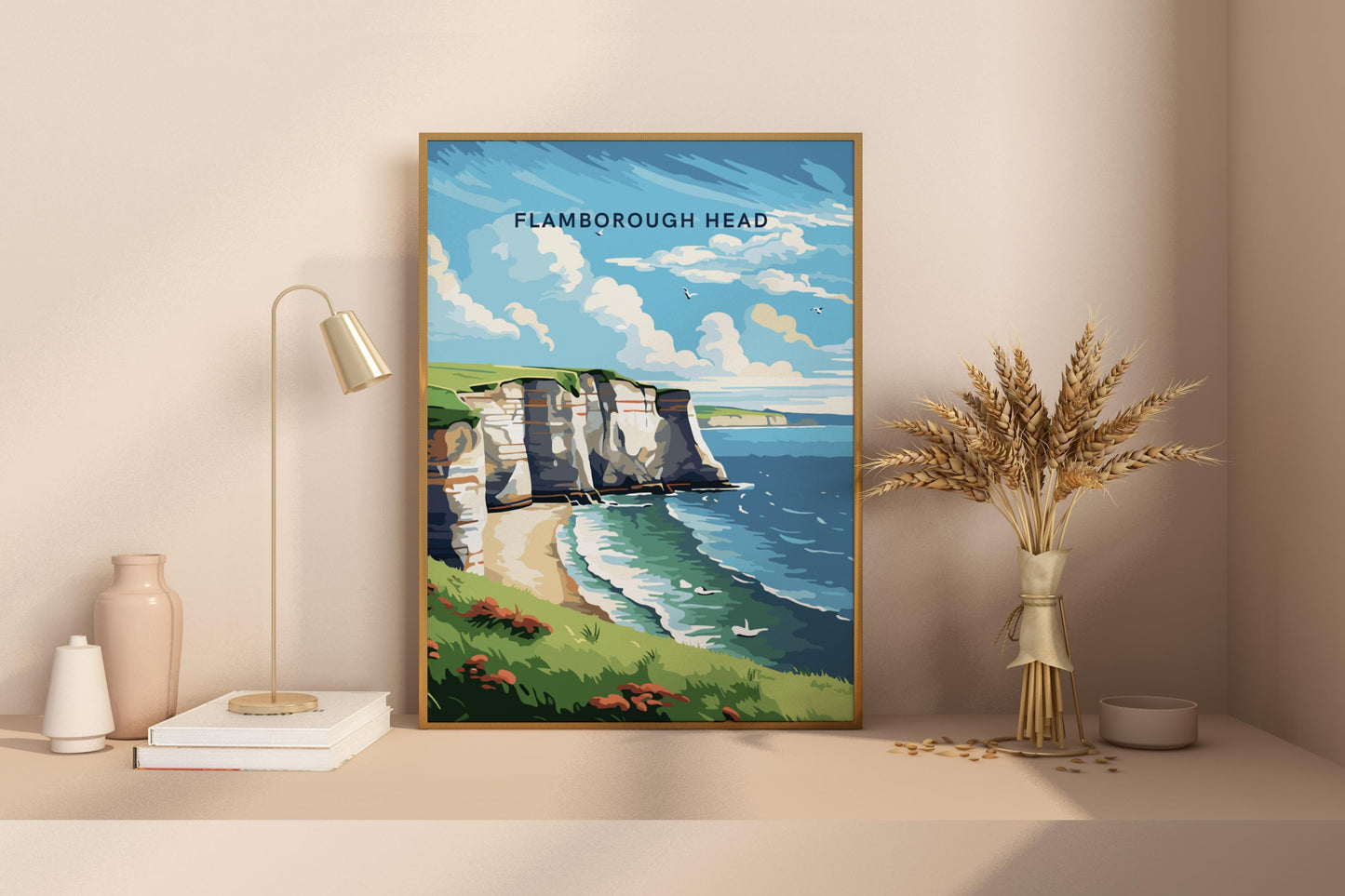 Flamborough Head Yorkshire England UK Travel Print Poster - Pitchers Design