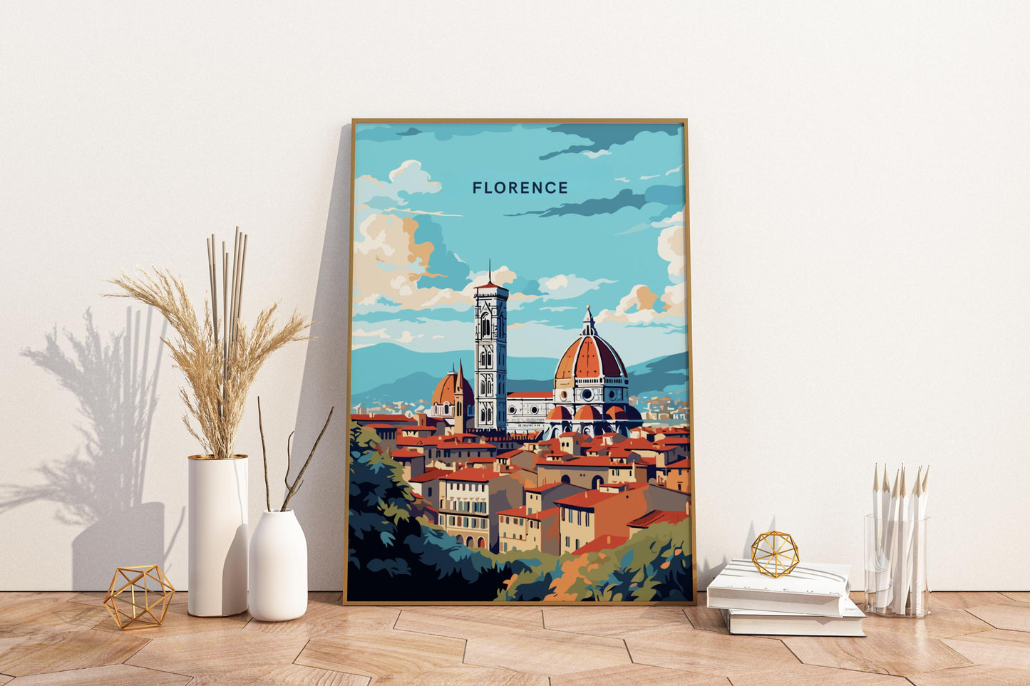 Beauty of Florence Italy Travel Print Poster - Pitchers Design