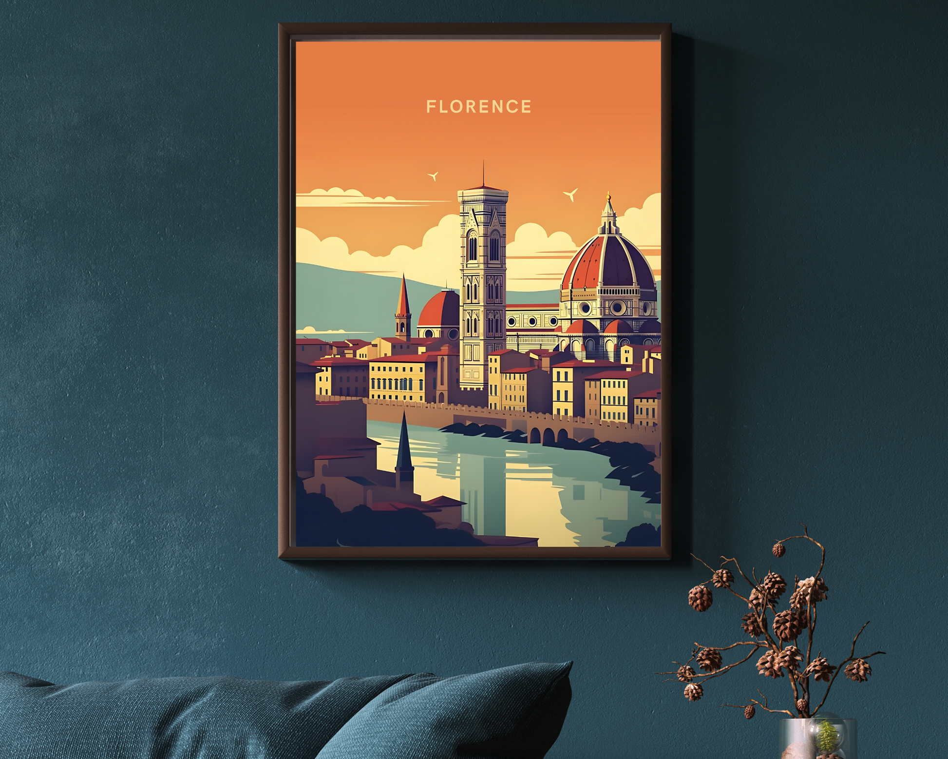 Florence Italy Travel Poster Print - Pitchers Design