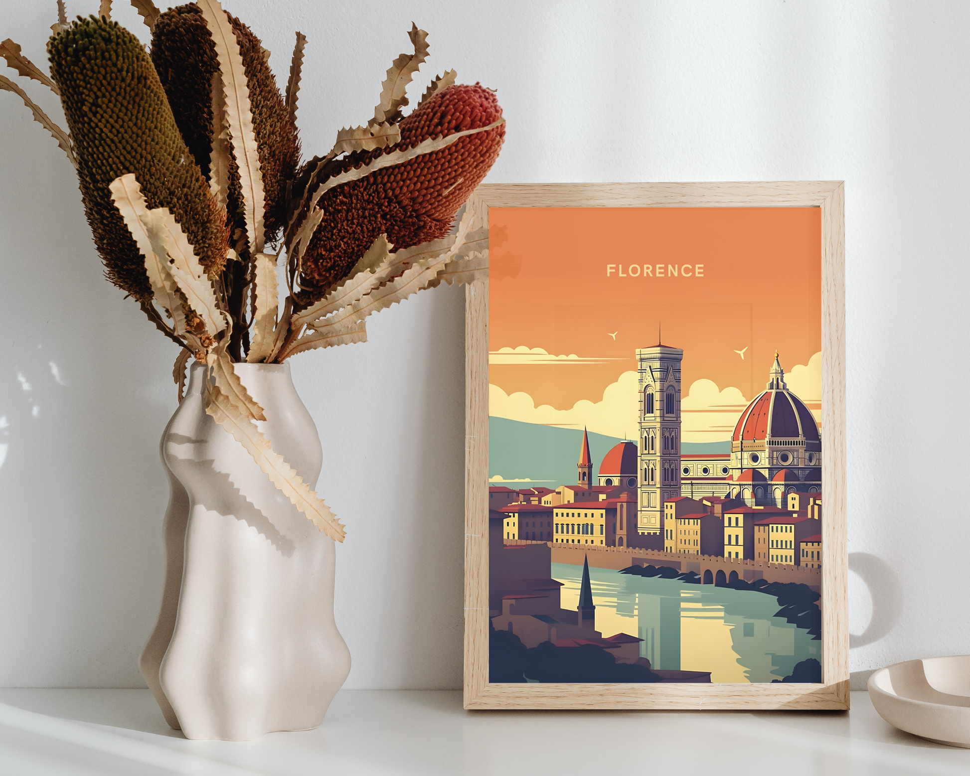 Florence Italy Travel Poster Print - Pitchers Design