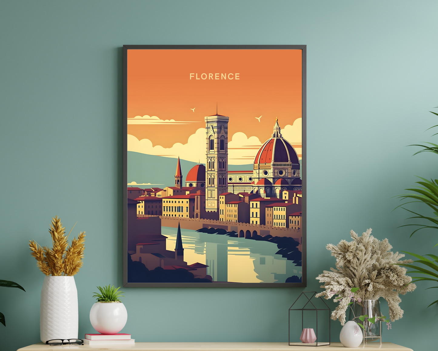 Florence Italy Travel Poster Print - Pitchers Design