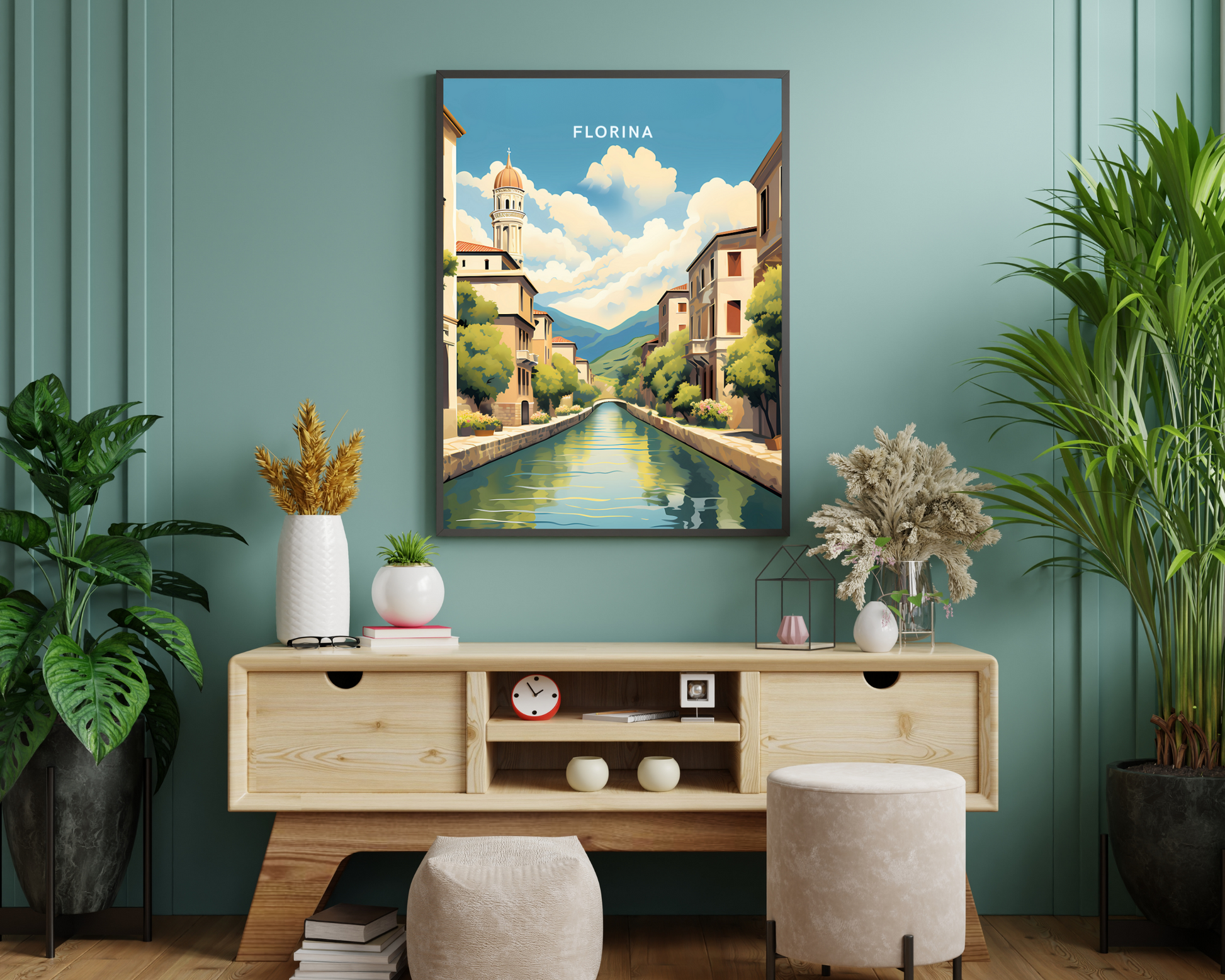 Florina Greece Travel Poster Print - Pitchers Design