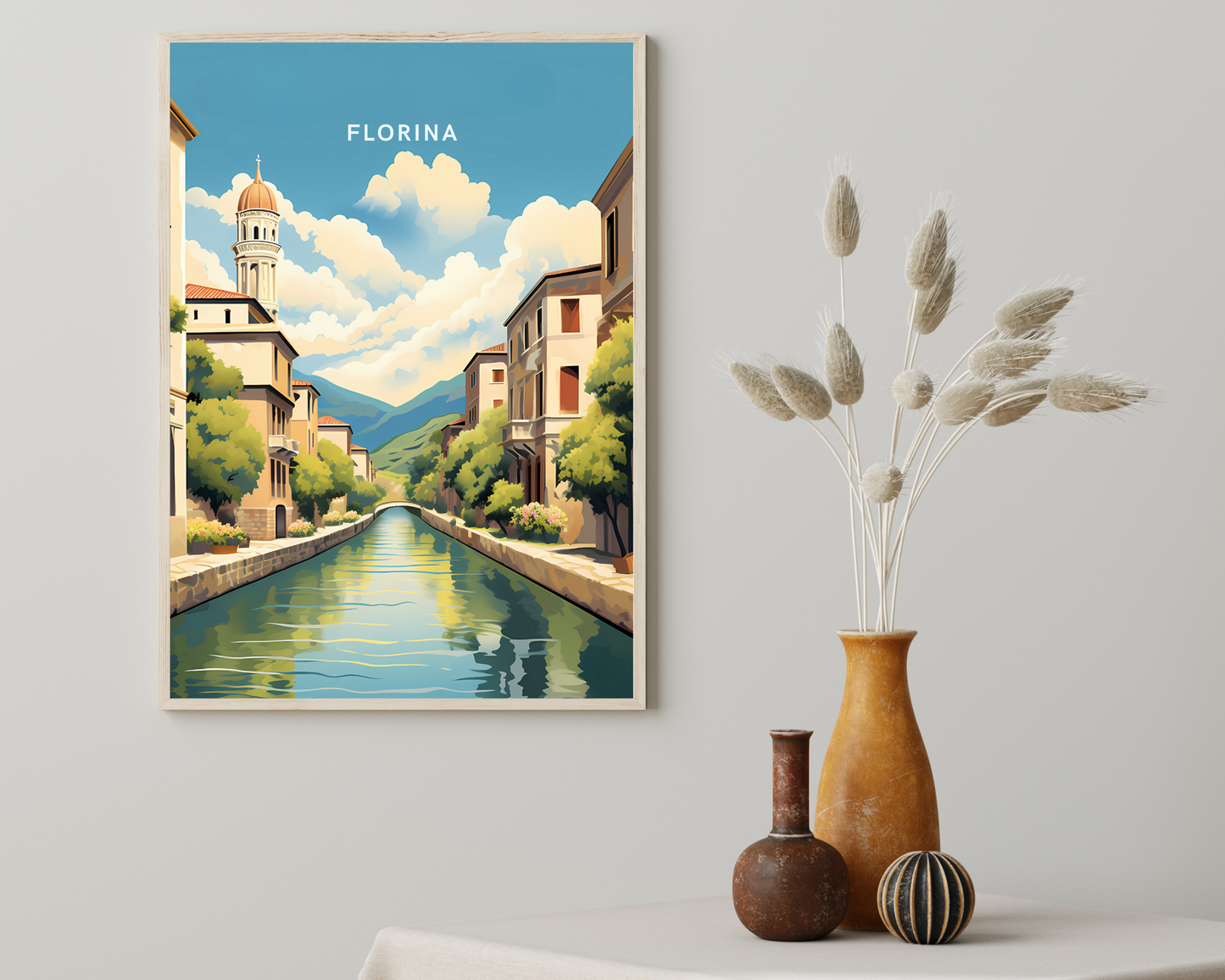 Florina Greece Travel Poster Print - Pitchers Design