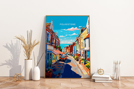 Folkestone England UK Travel Print Poster - Pitchers Design