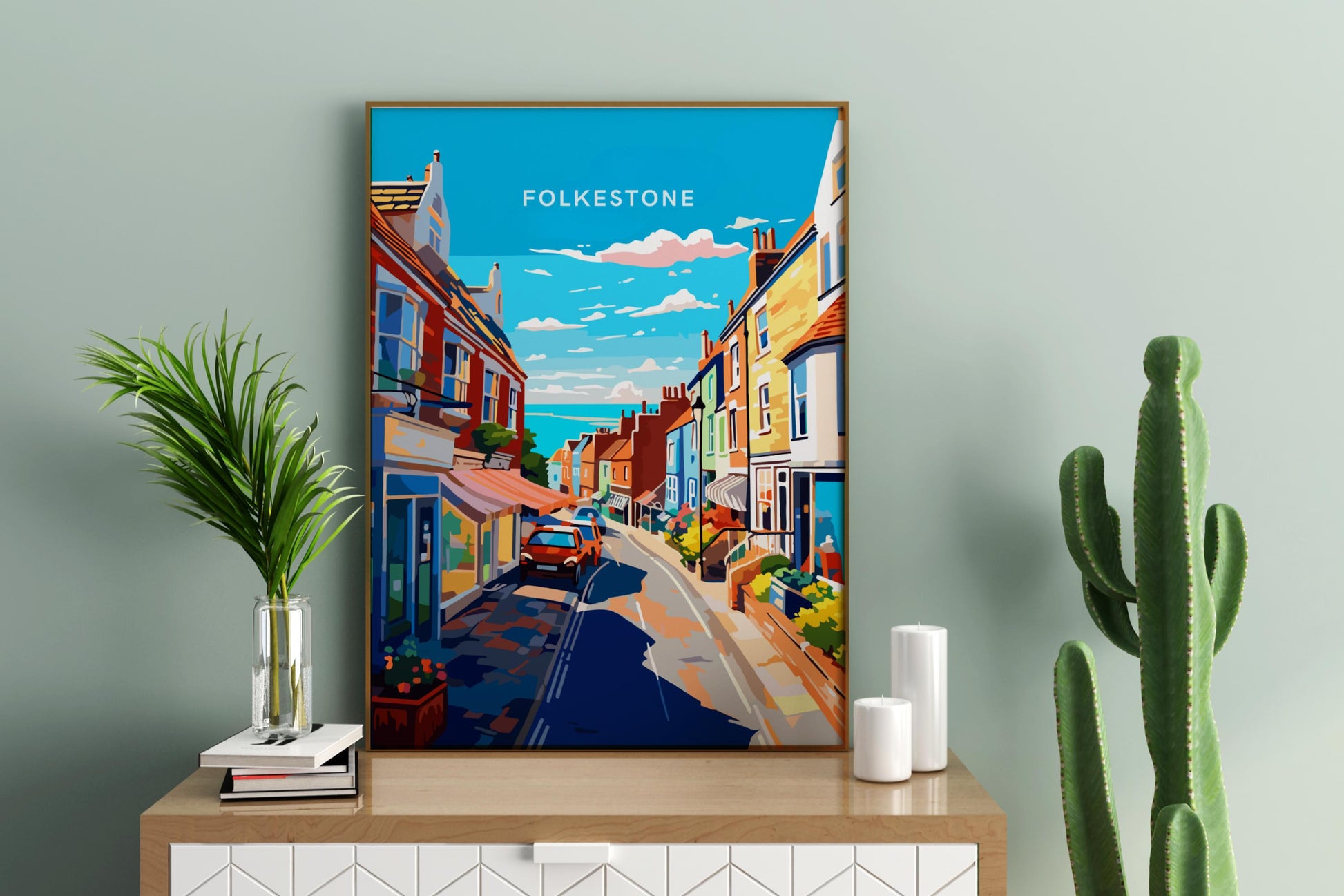 Folkestone England UK Travel Print Poster - Pitchers Design