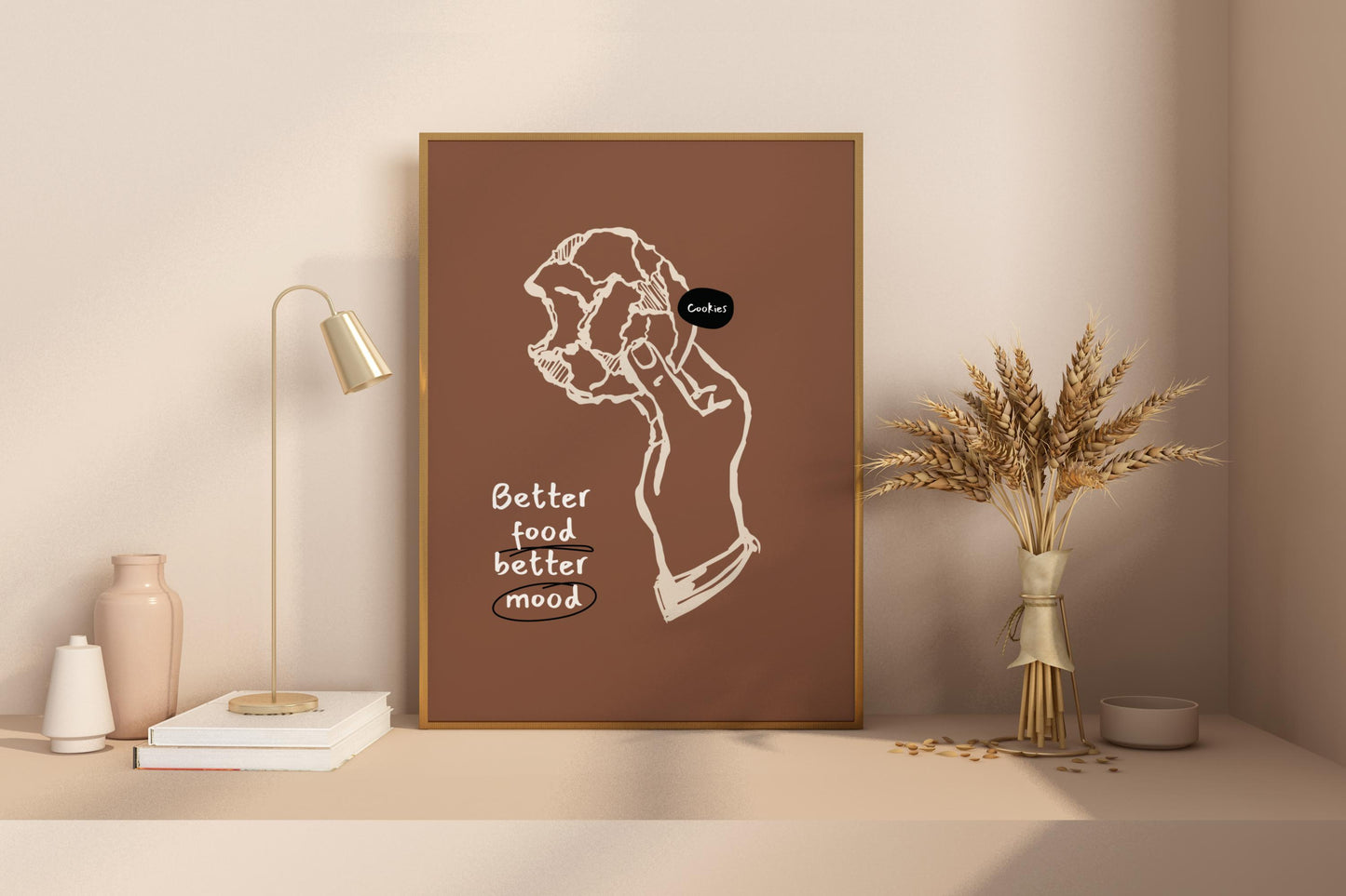 Better Food Better Mood Illustrated Food Print Poster - Pitchers Design