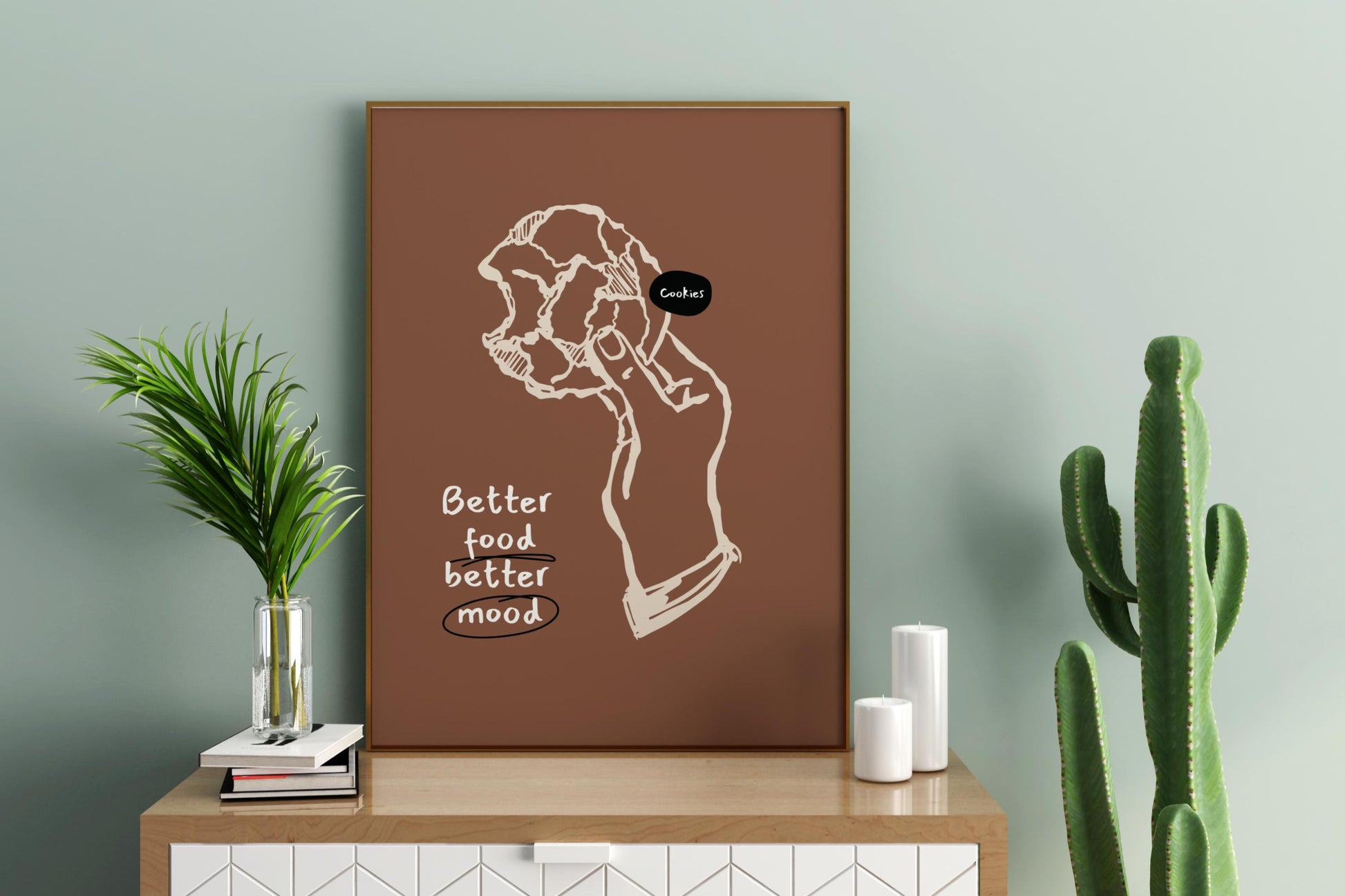 Better Food Better Mood Illustrated Food Print Poster - Pitchers Design