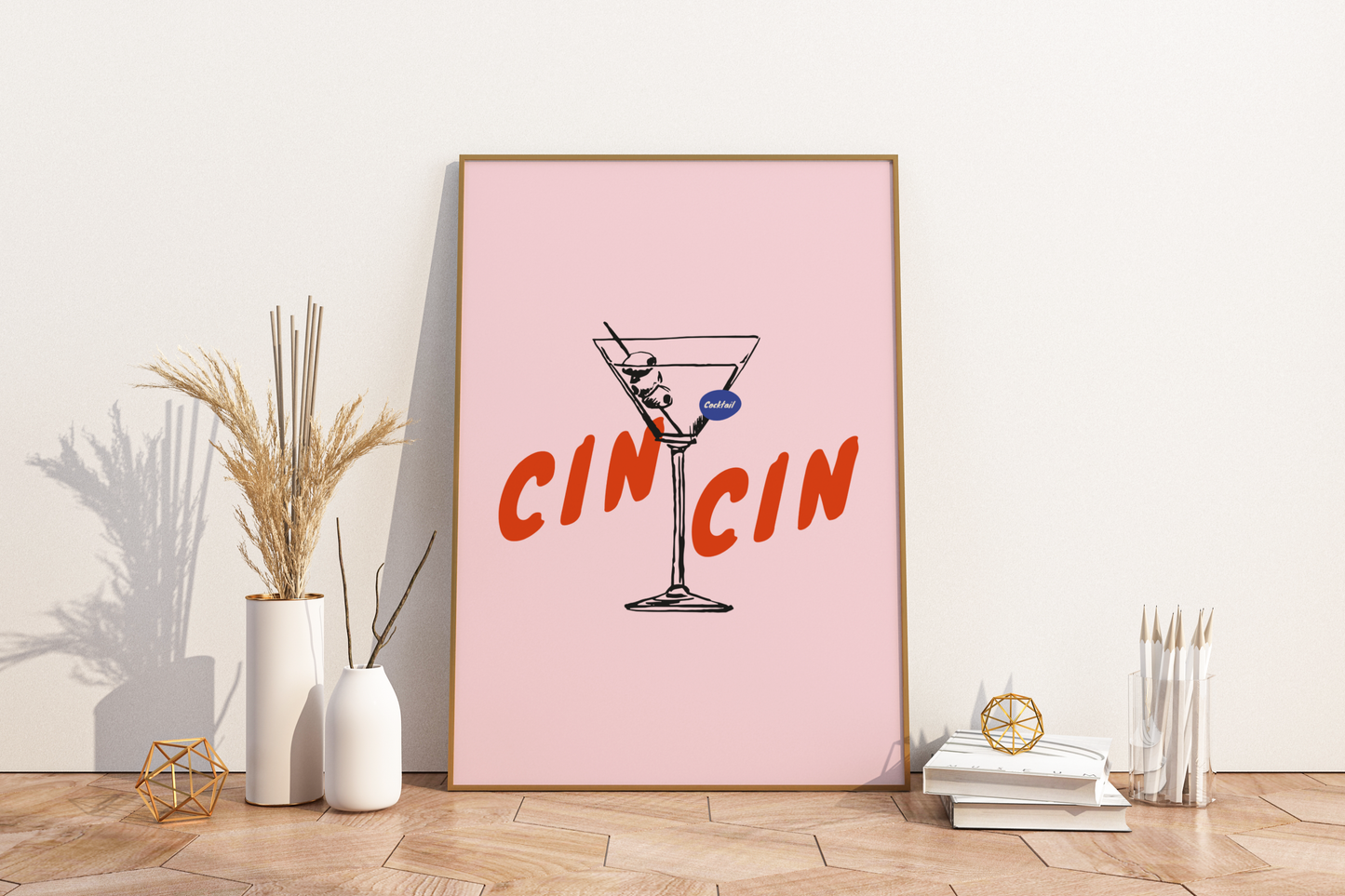 Cin Cin Cocktail Illustrated Food Print Poster - Pitchers Design