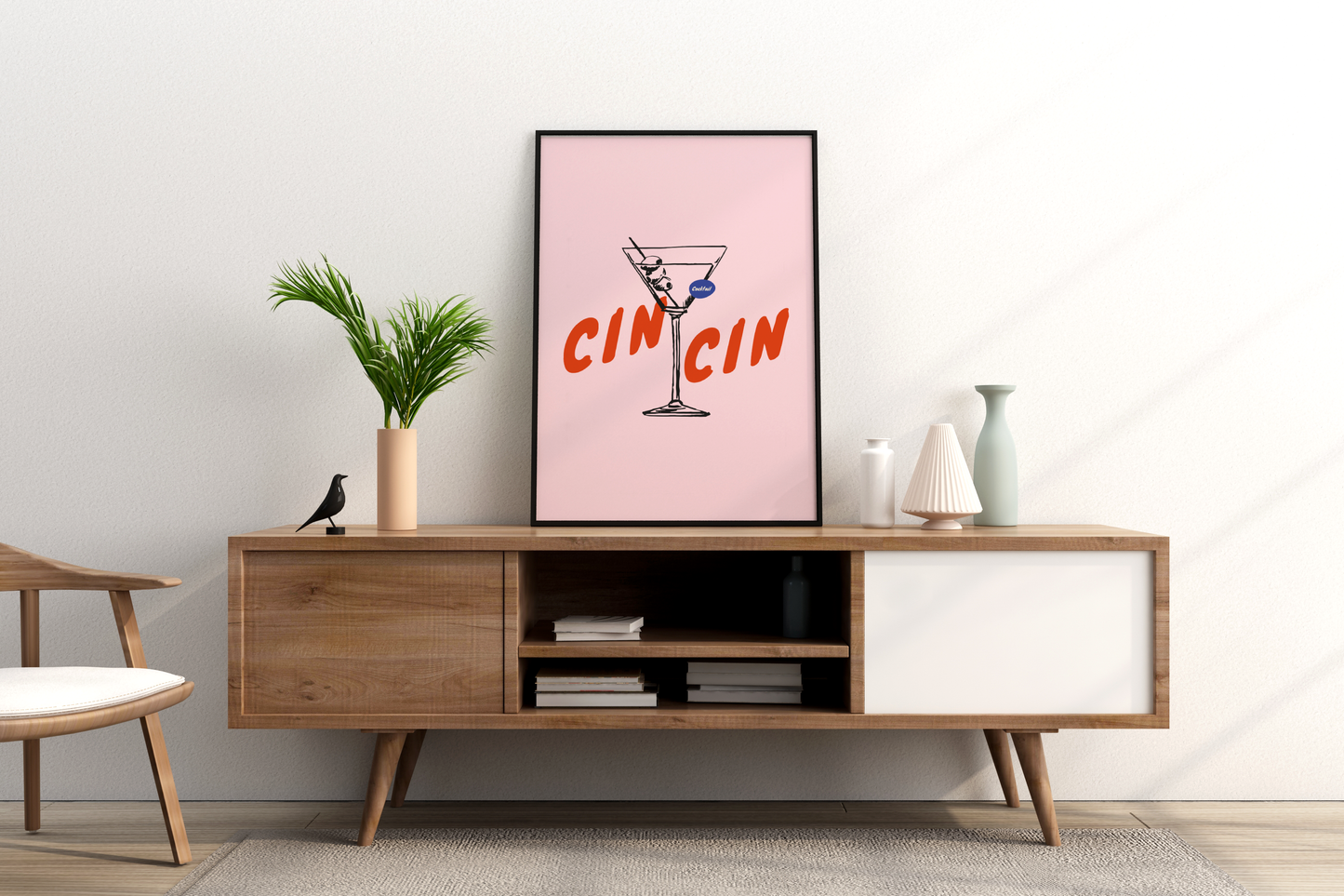 Cin Cin Cocktail Illustrated Food Print Poster - Pitchers Design