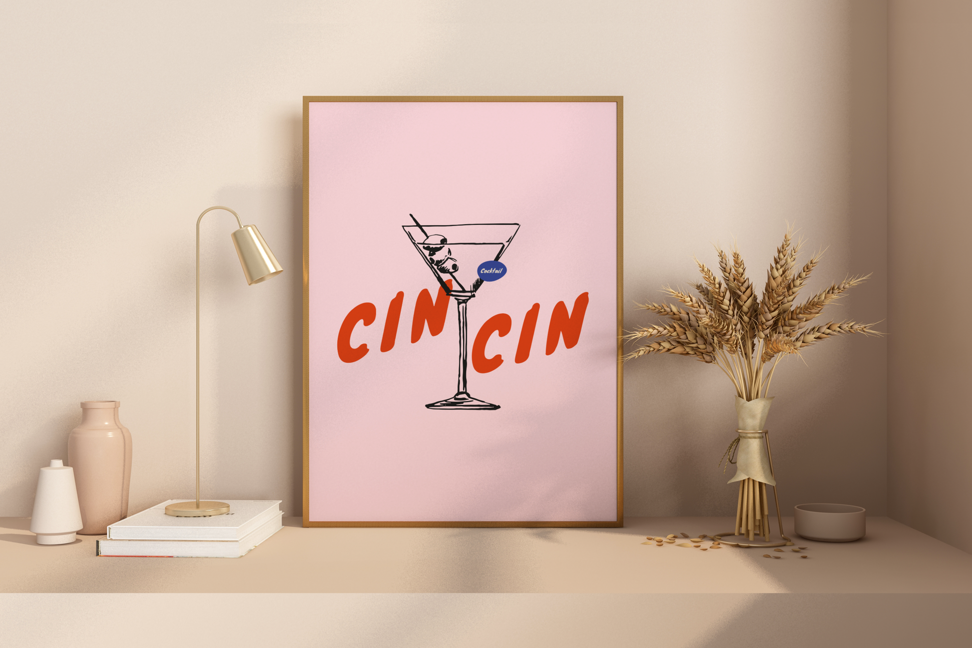 Cin Cin Cocktail Illustrated Food Print Poster - Pitchers Design