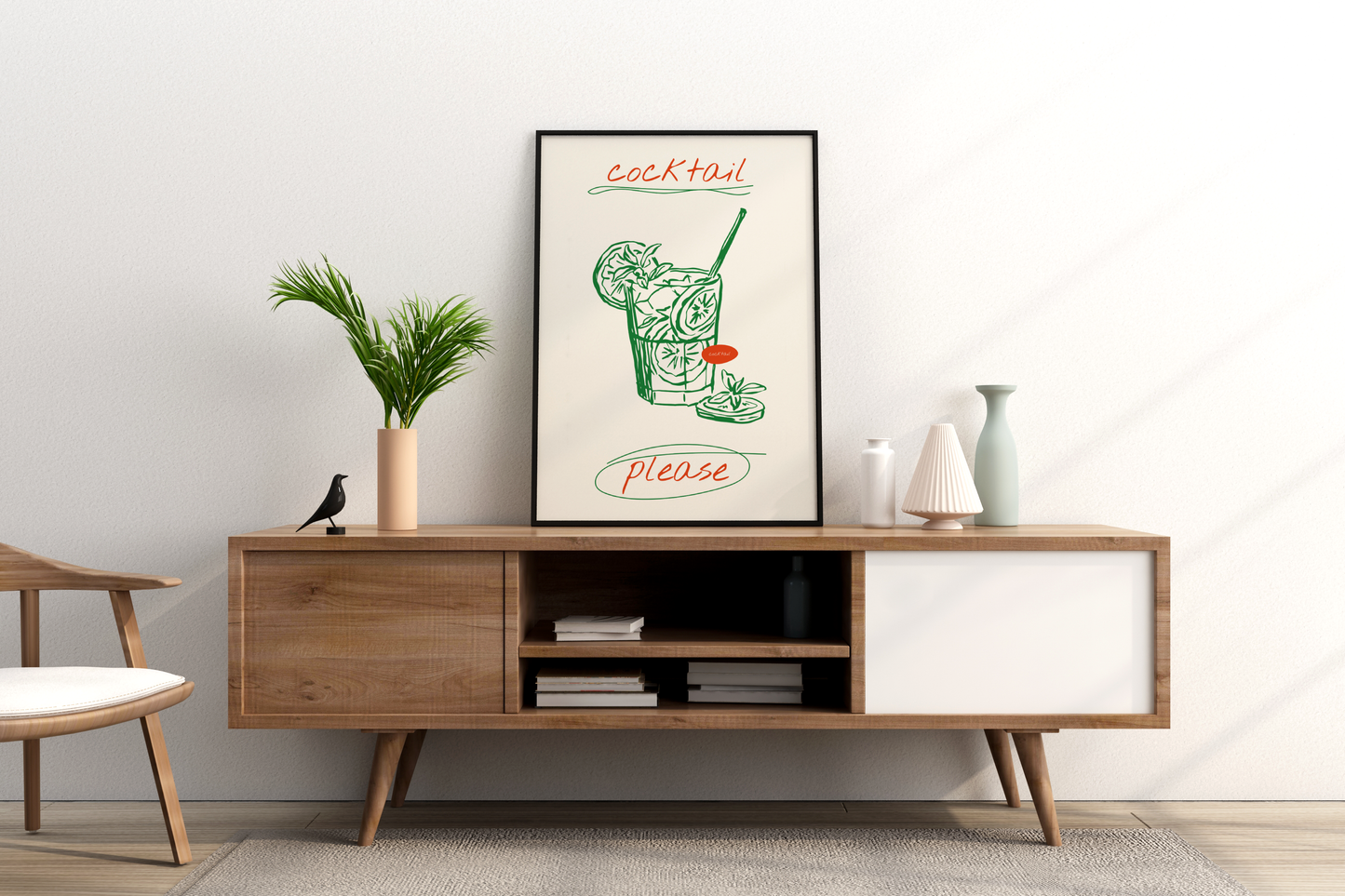 Cocktail Please Illustrated Food Print Poster - Pitchers Design