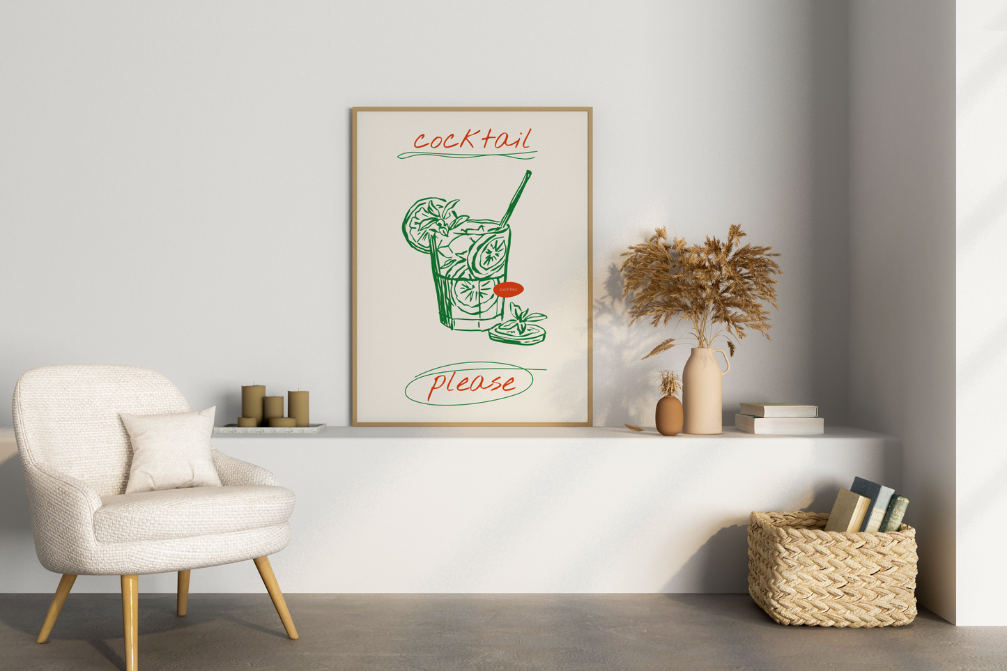 Cocktail Please Illustrated Food Print Poster - Pitchers Design