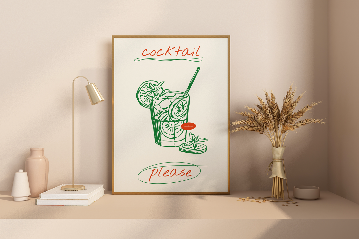 Cocktail Please Illustrated Food Print Poster - Pitchers Design