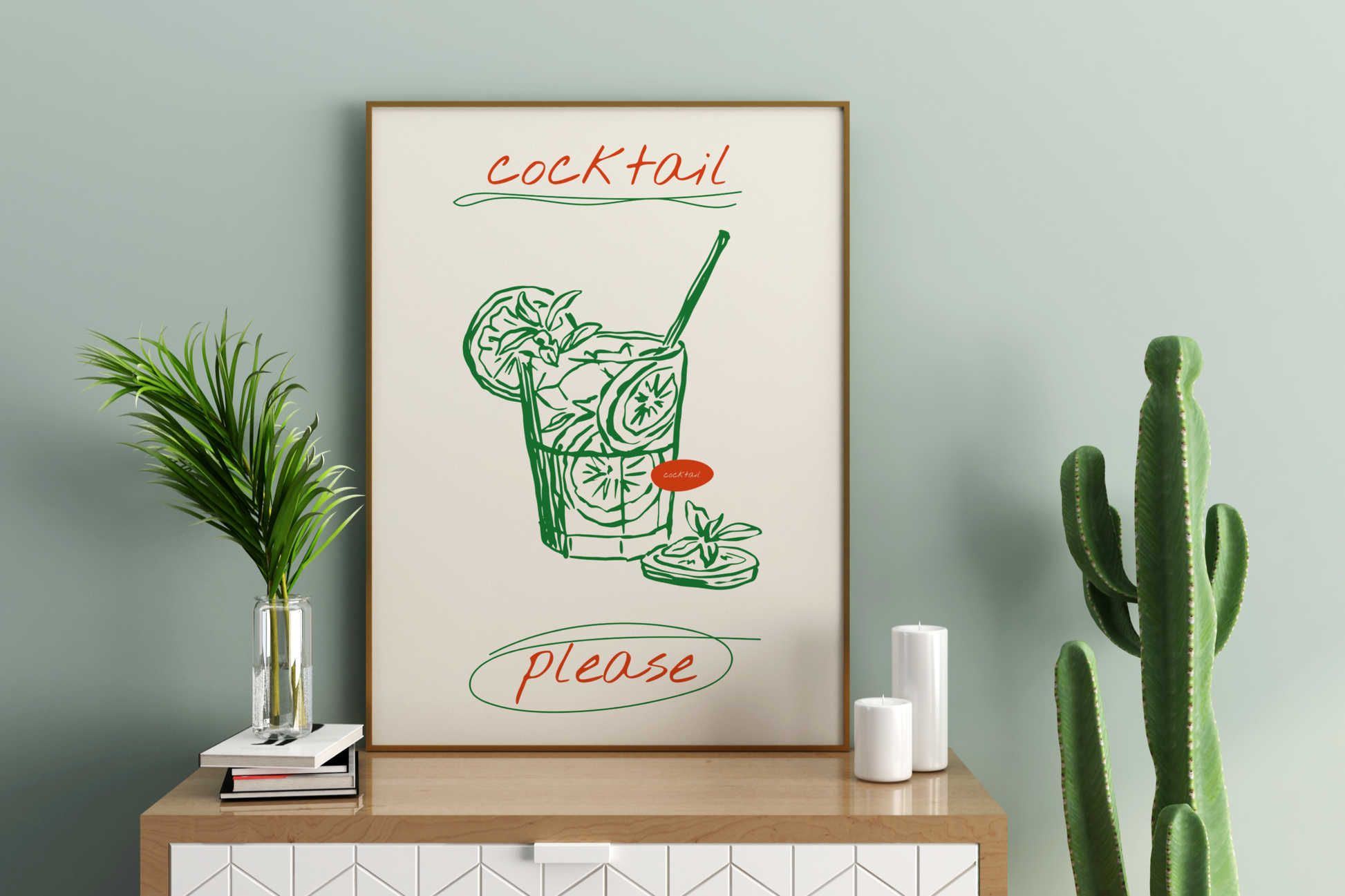 Cocktail Please Illustrated Food Print Poster - Pitchers Design