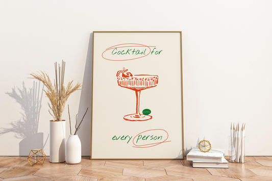 Cocktail for Every Person Illustrated Food Print Poster - Pitchers Design