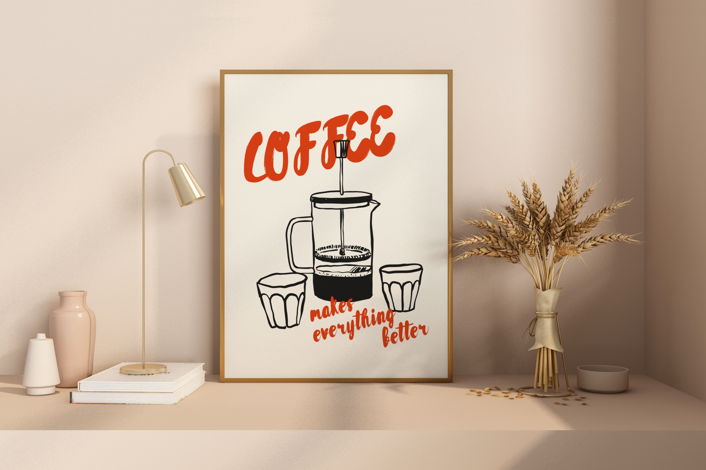 Coffee Makes Everything Better Illustrated Food Print Poster - Pitchers Design