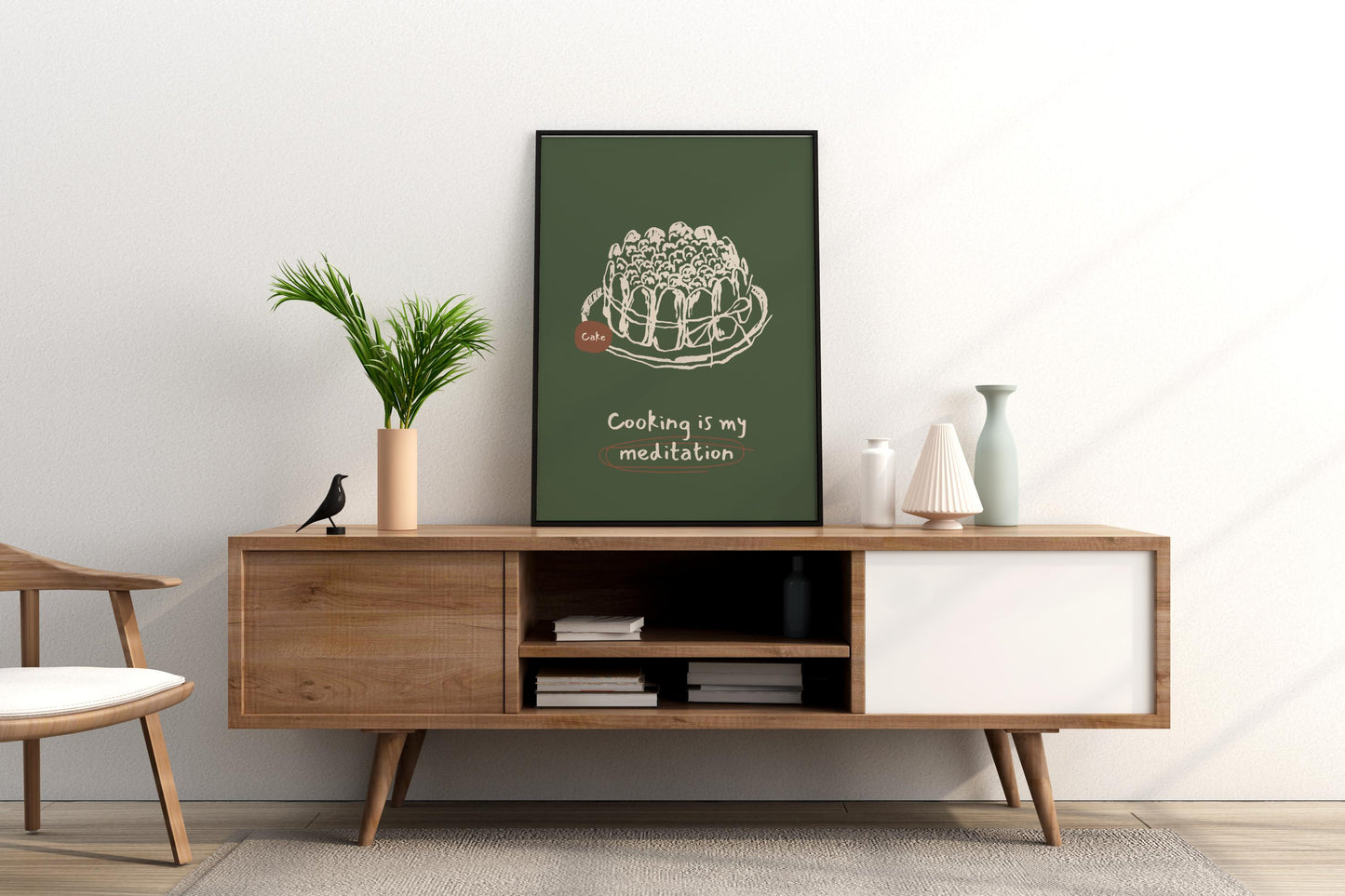 Cooking is my Meditation Illustrated Food Print Poster - Pitchers Design