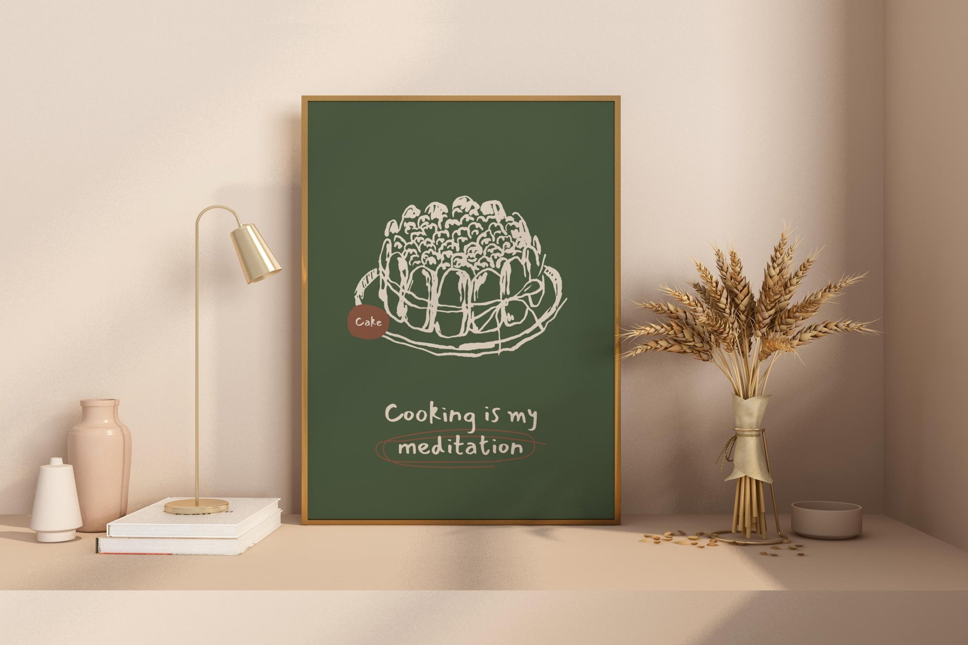 Cooking is my Meditation Illustrated Food Print Poster - Pitchers Design