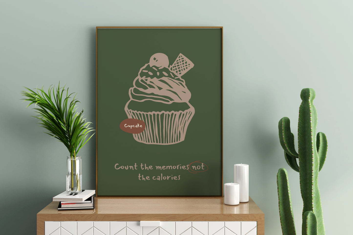 Count the Memories Not the Calories Illustrated Food Print Poster - Pitchers Design