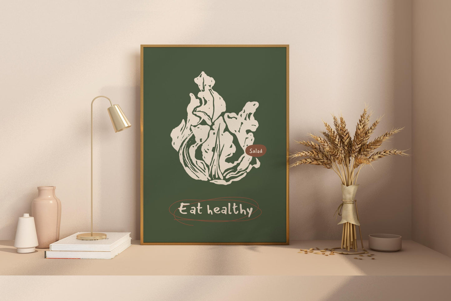 Eat Healthy Salad Illustrated Food Print Poster - Pitchers Design