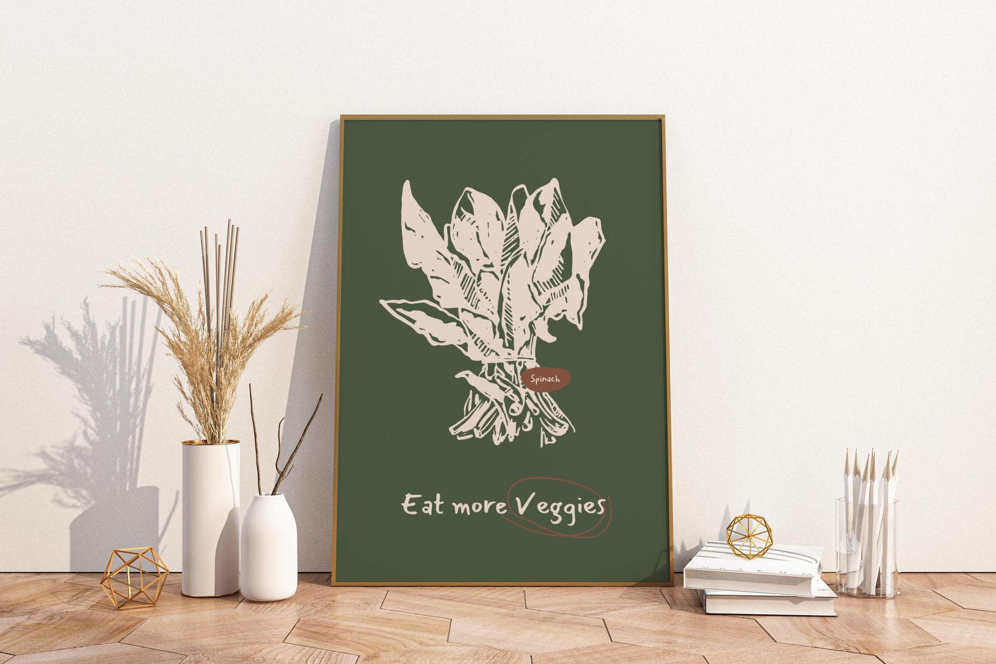 Eat More Veggies Illustrated Food Print Poster - Pitchers Design