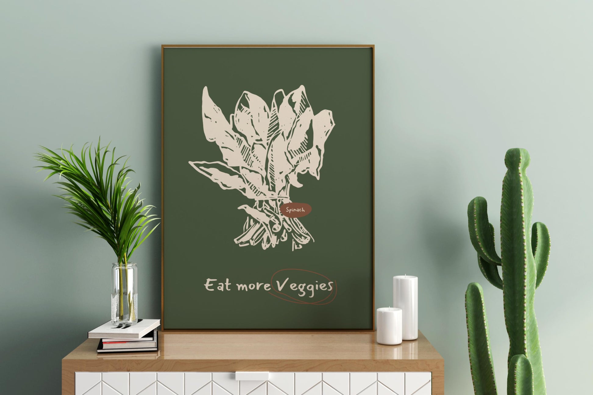 Eat More Veggies Illustrated Food Print Poster - Pitchers Design