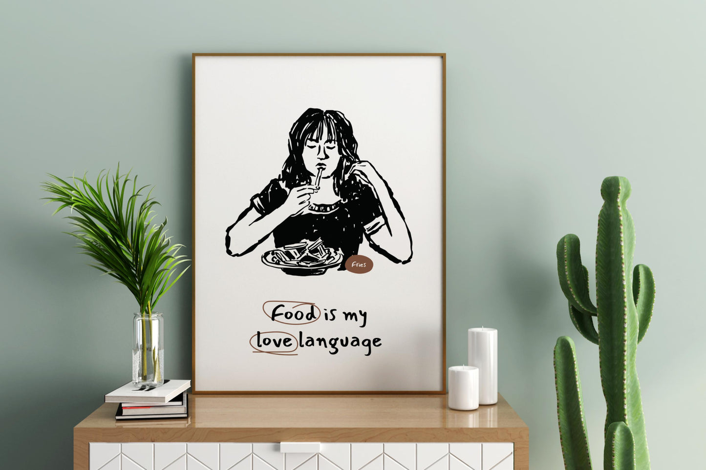 Food is My Love Language Illustrated Food Print Poster - Pitchers Design