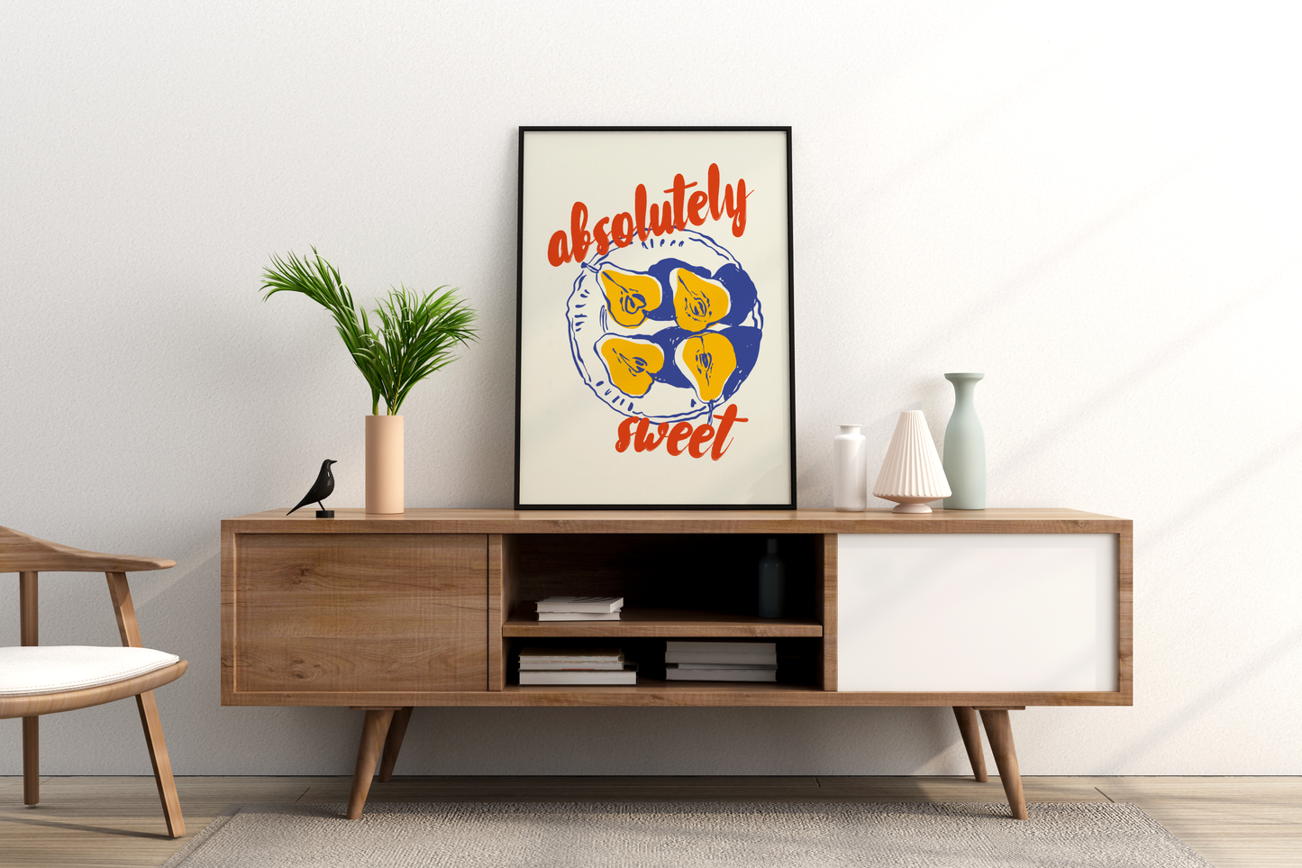 Absolutely Sweet Pears Illustrated Food Print Poster - Pitchers Design