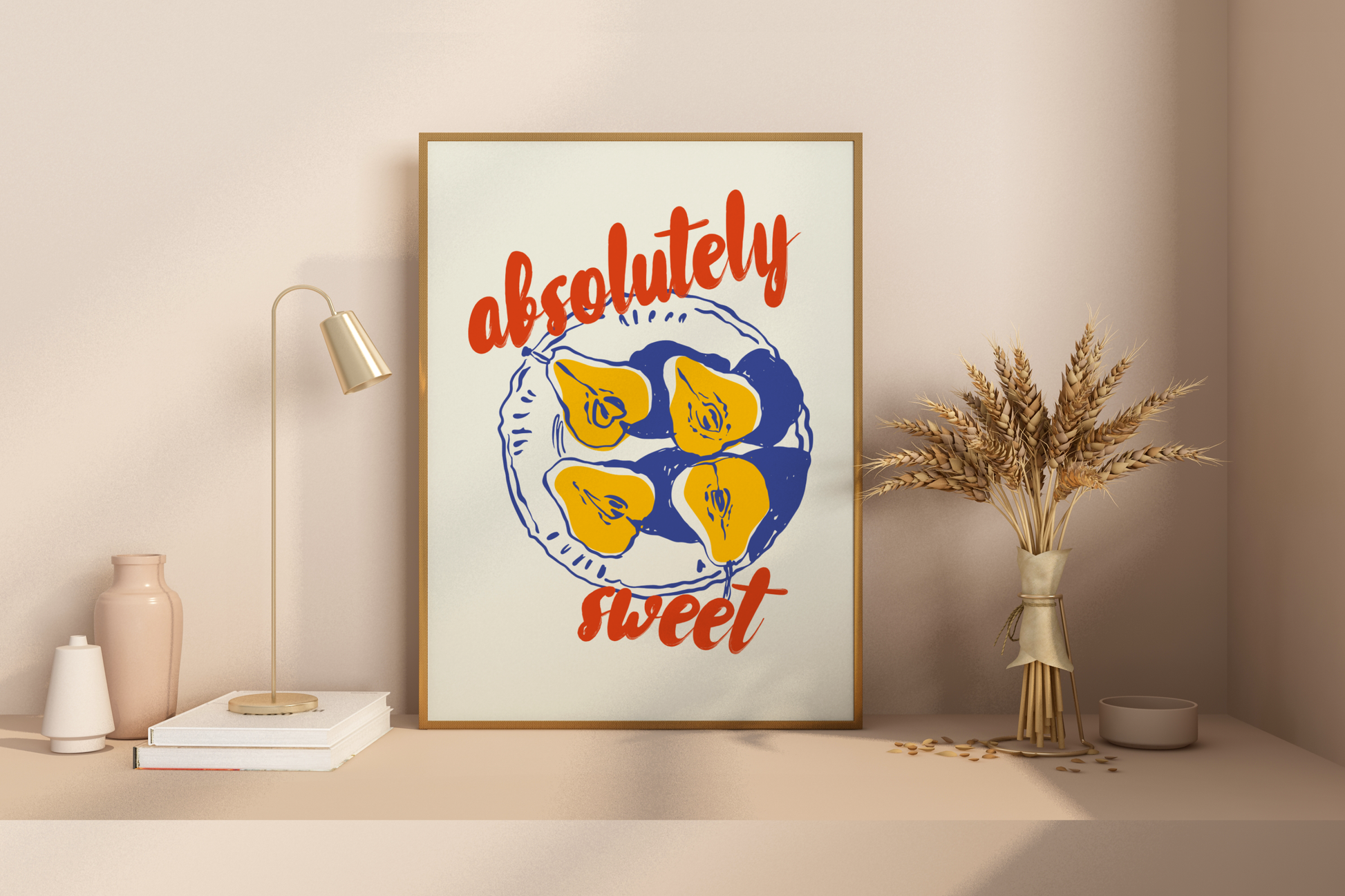 Absolutely Sweet Pears Illustrated Food Print Poster - Pitchers Design