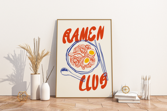 Ramen Club Illustrated Food Print Poster - Pitchers Design