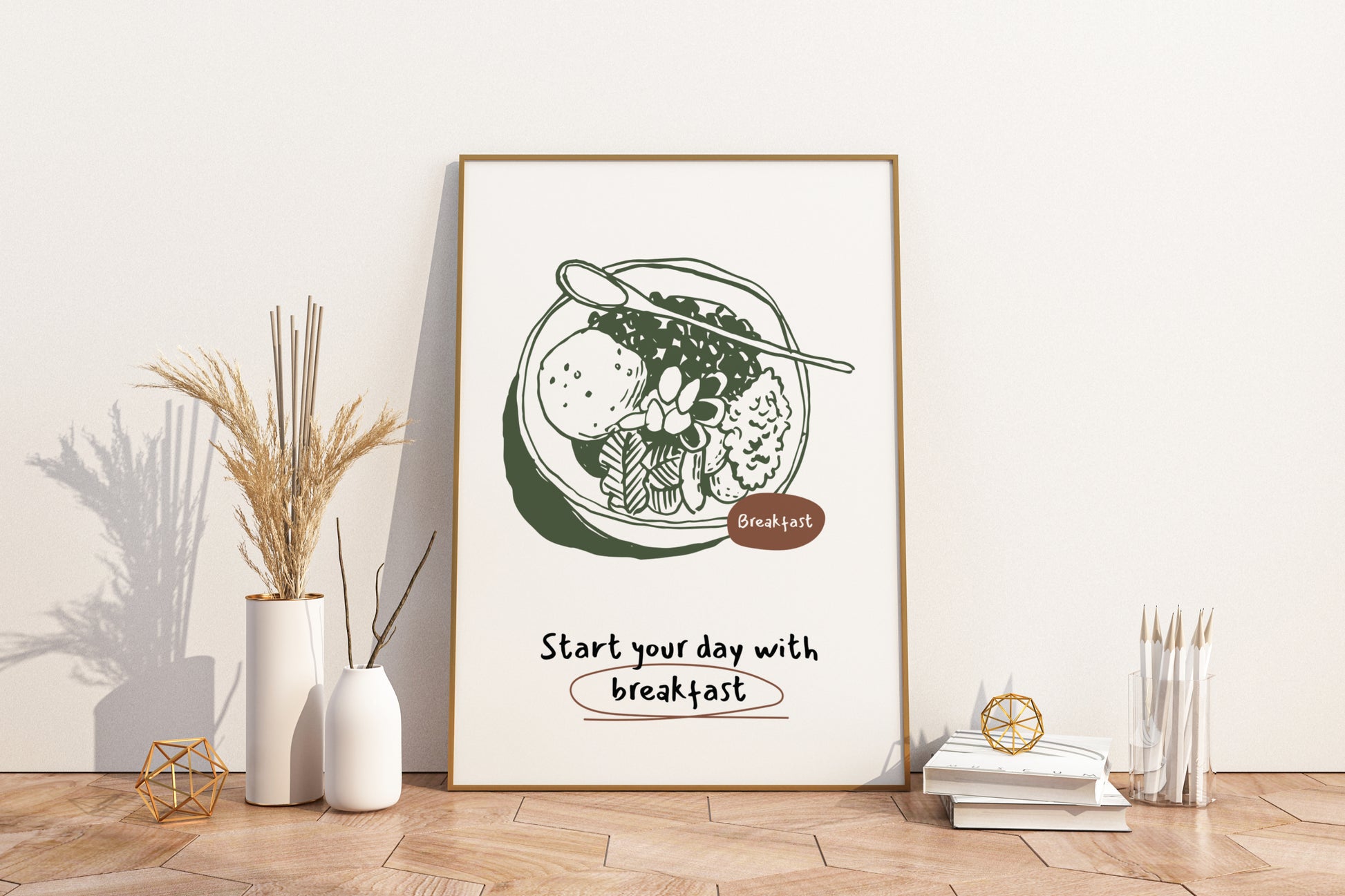 Start Your Day with Breakfast Illustrated Food Print Poster - Pitchers Design