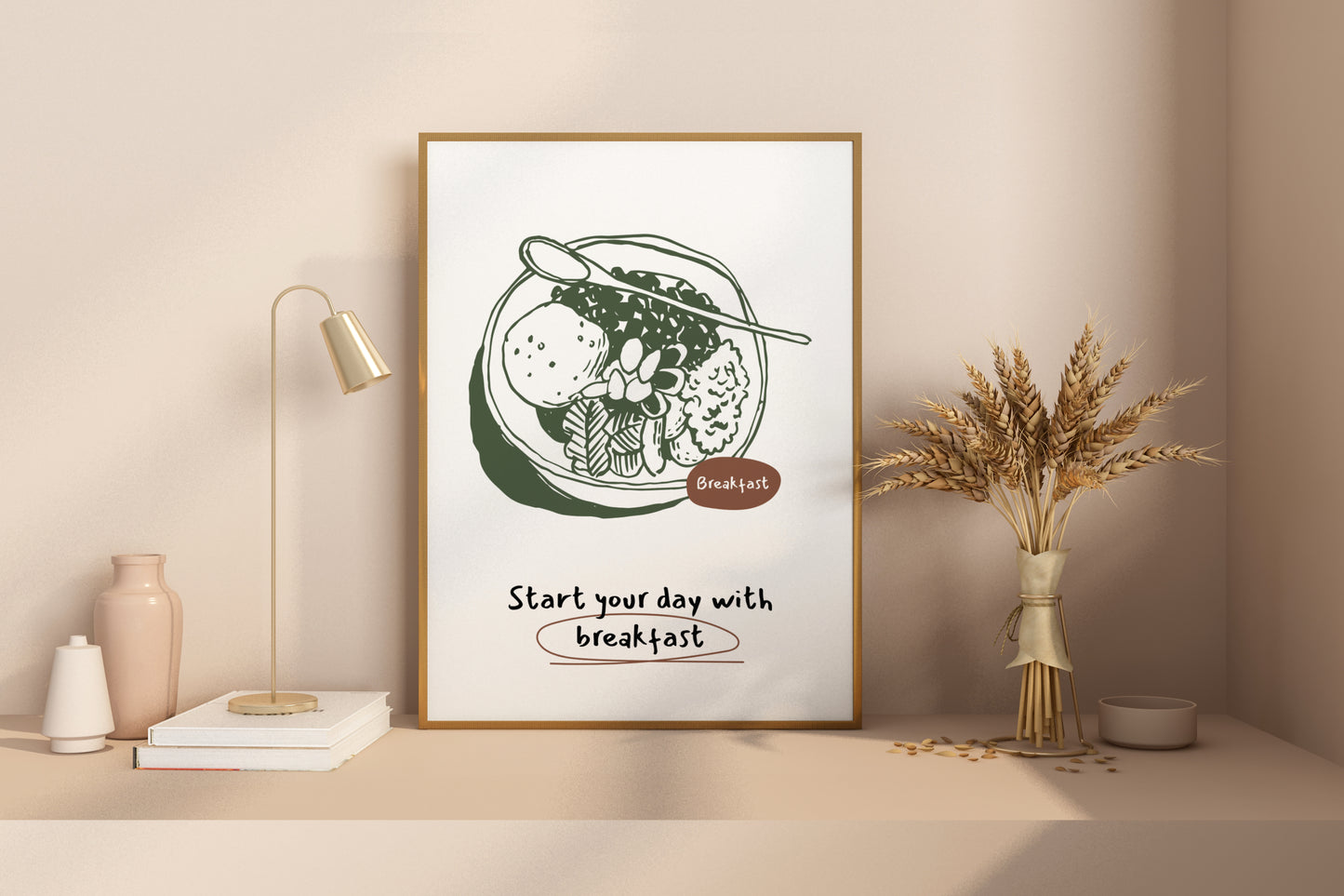 Start Your Day with Breakfast Illustrated Food Print Poster - Pitchers Design