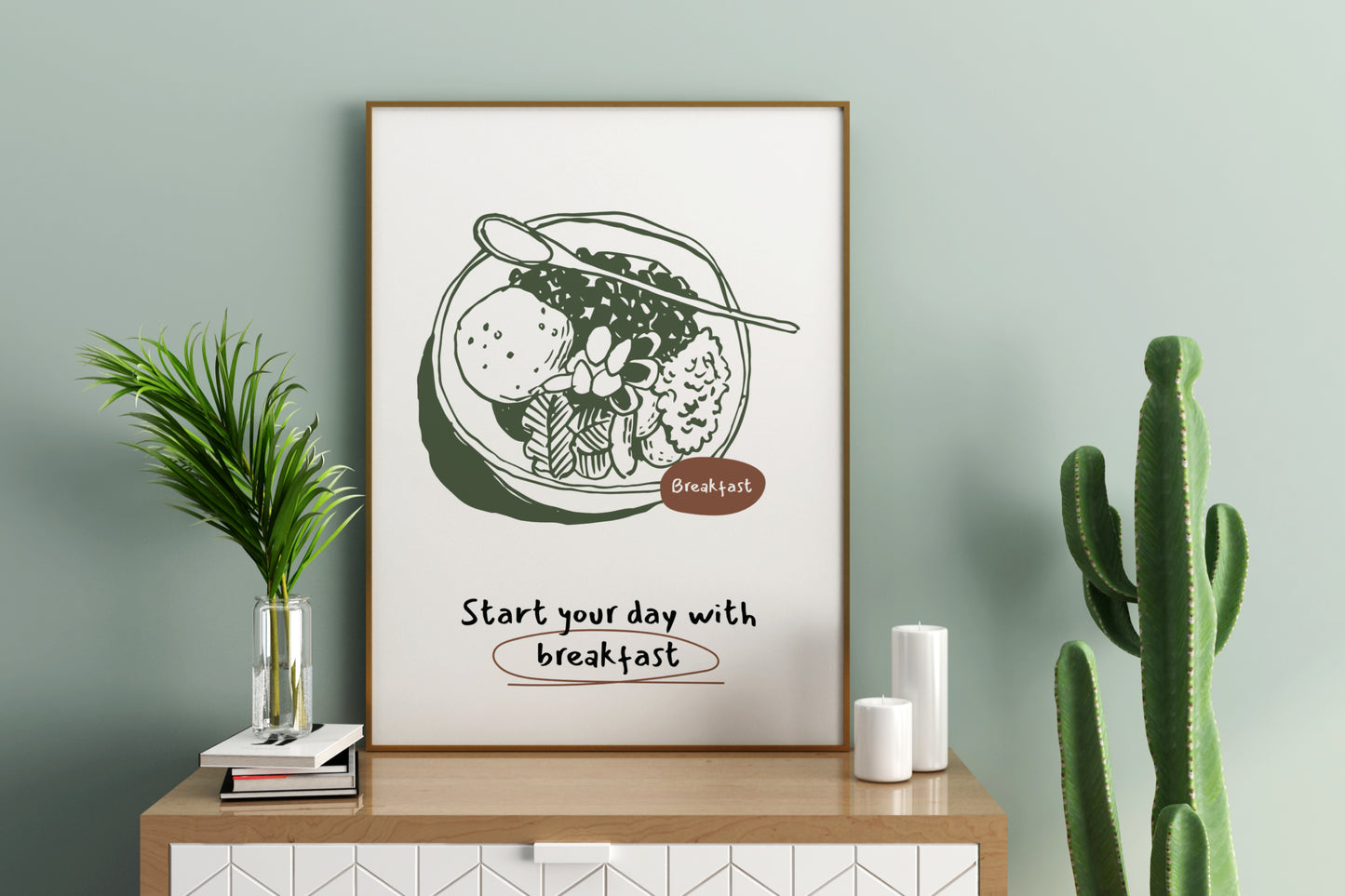 Start Your Day with Breakfast Illustrated Food Print Poster - Pitchers Design