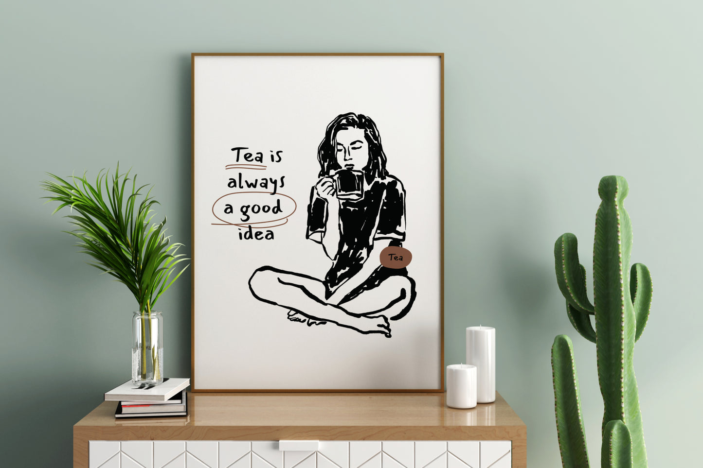 Tea is Always a Good Idea Illustrated Food Print Poster - Pitchers Design