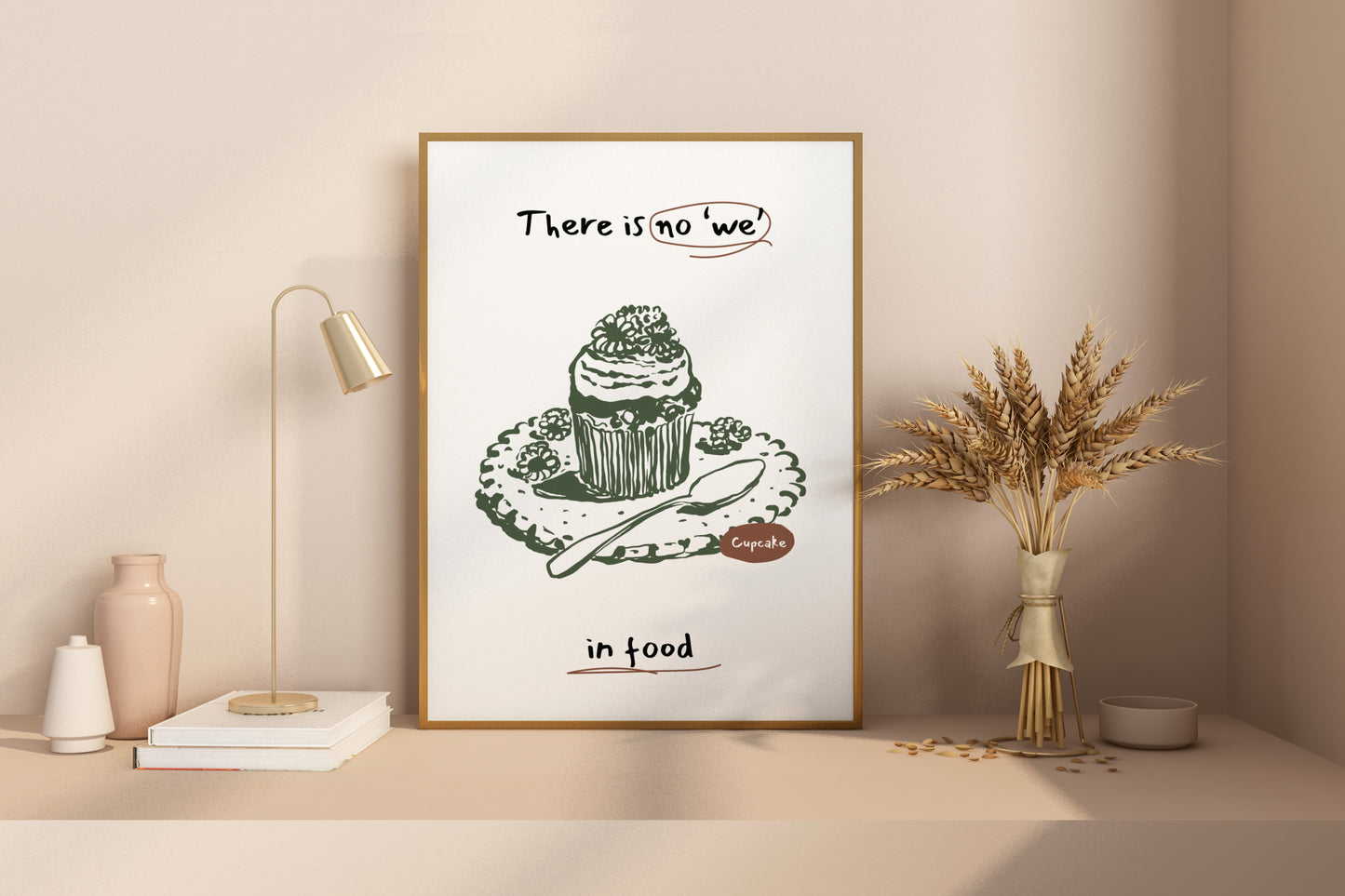 There is no 'we' in food Illustrated Food Print Poster - Pitchers Design