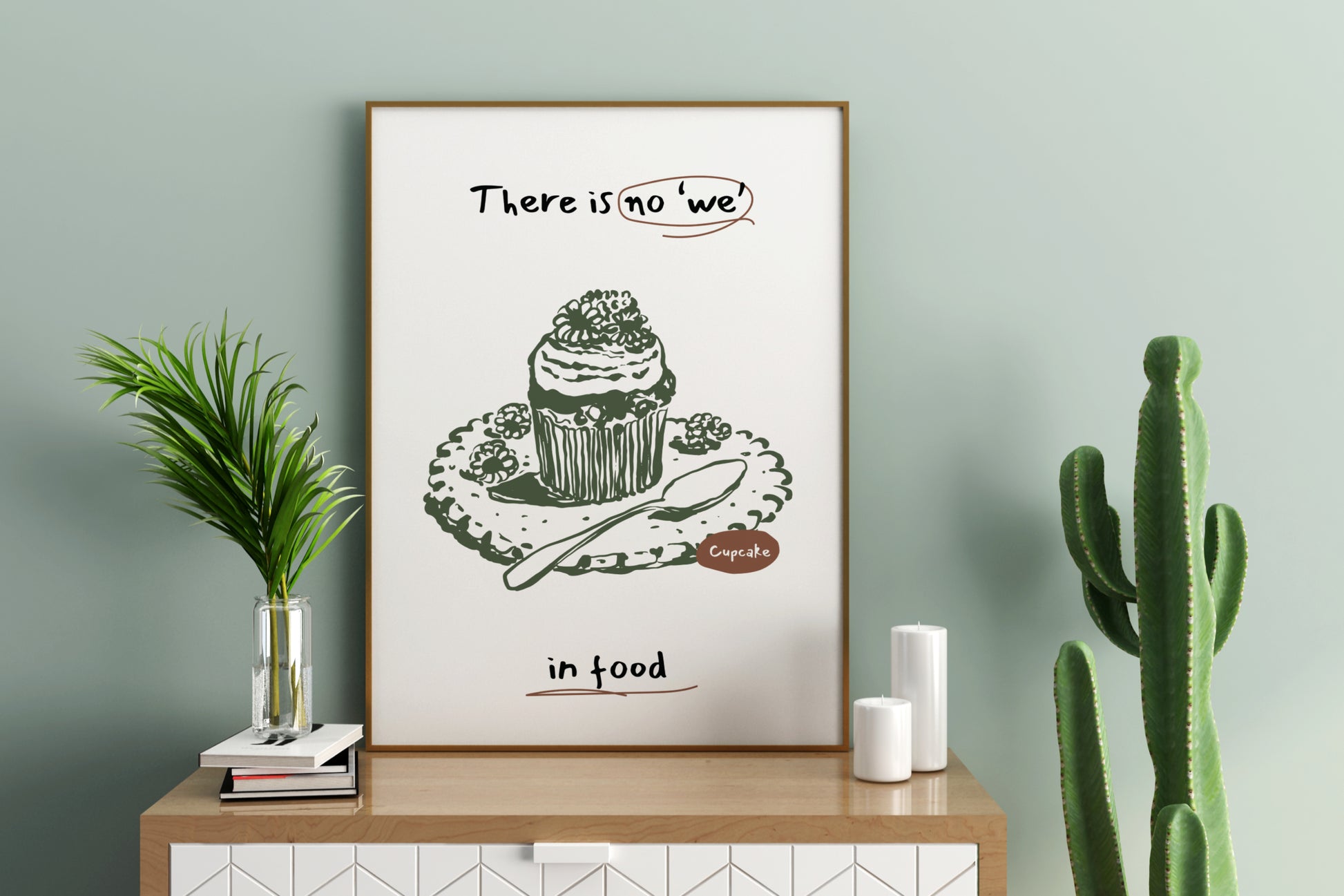 There is no 'we' in food Illustrated Food Print Poster - Pitchers Design