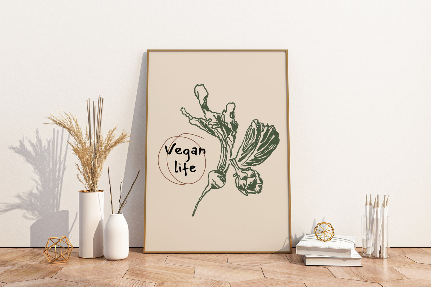 Vegan Life Illustrated Food Print Poster - Pitchers Design