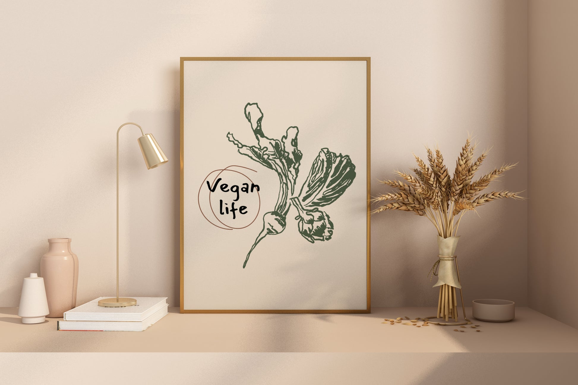 Vegan Life Illustrated Food Print Poster - Pitchers Design