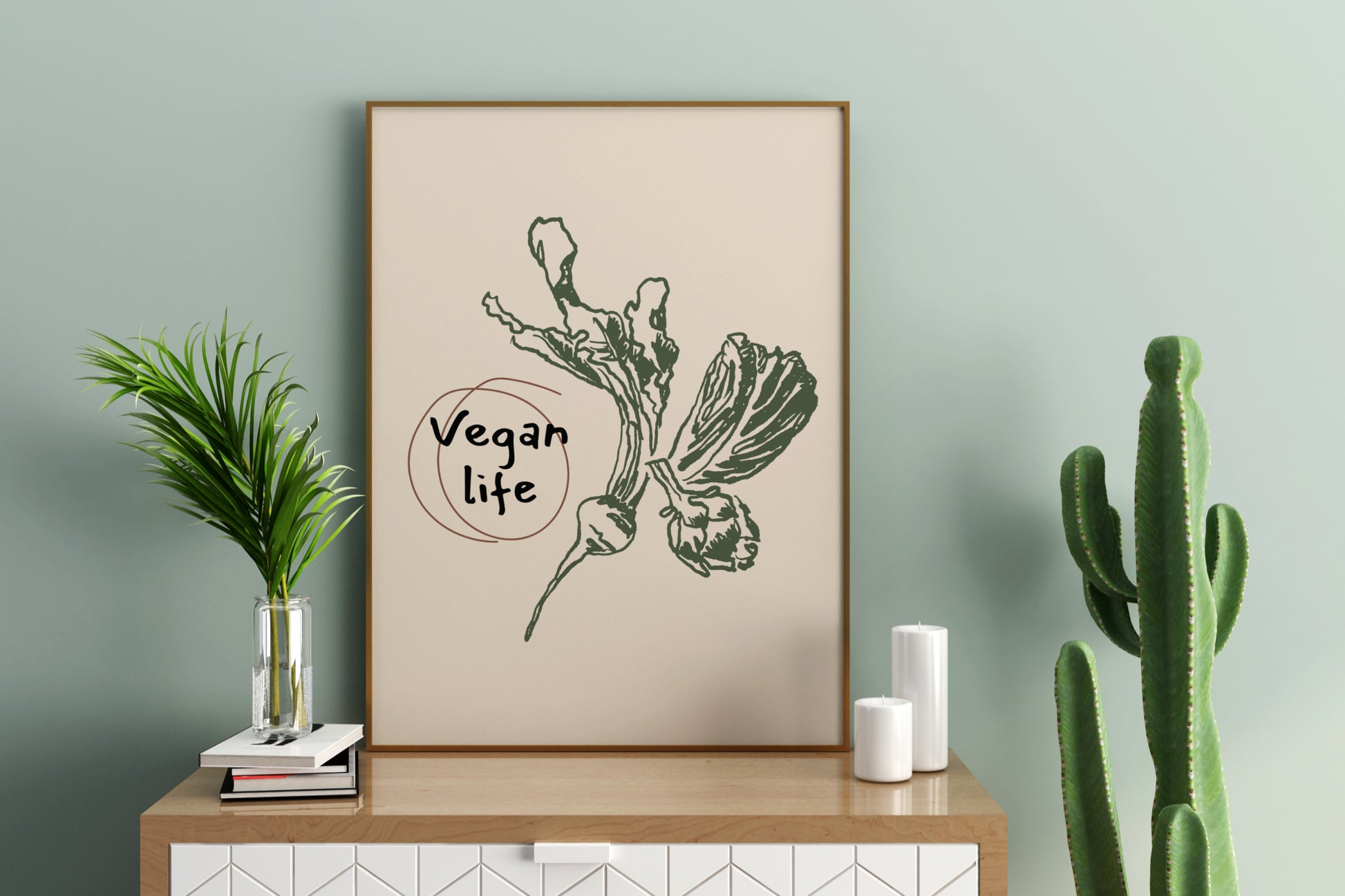 Vegan Life Illustrated Food Print Poster - Pitchers Design