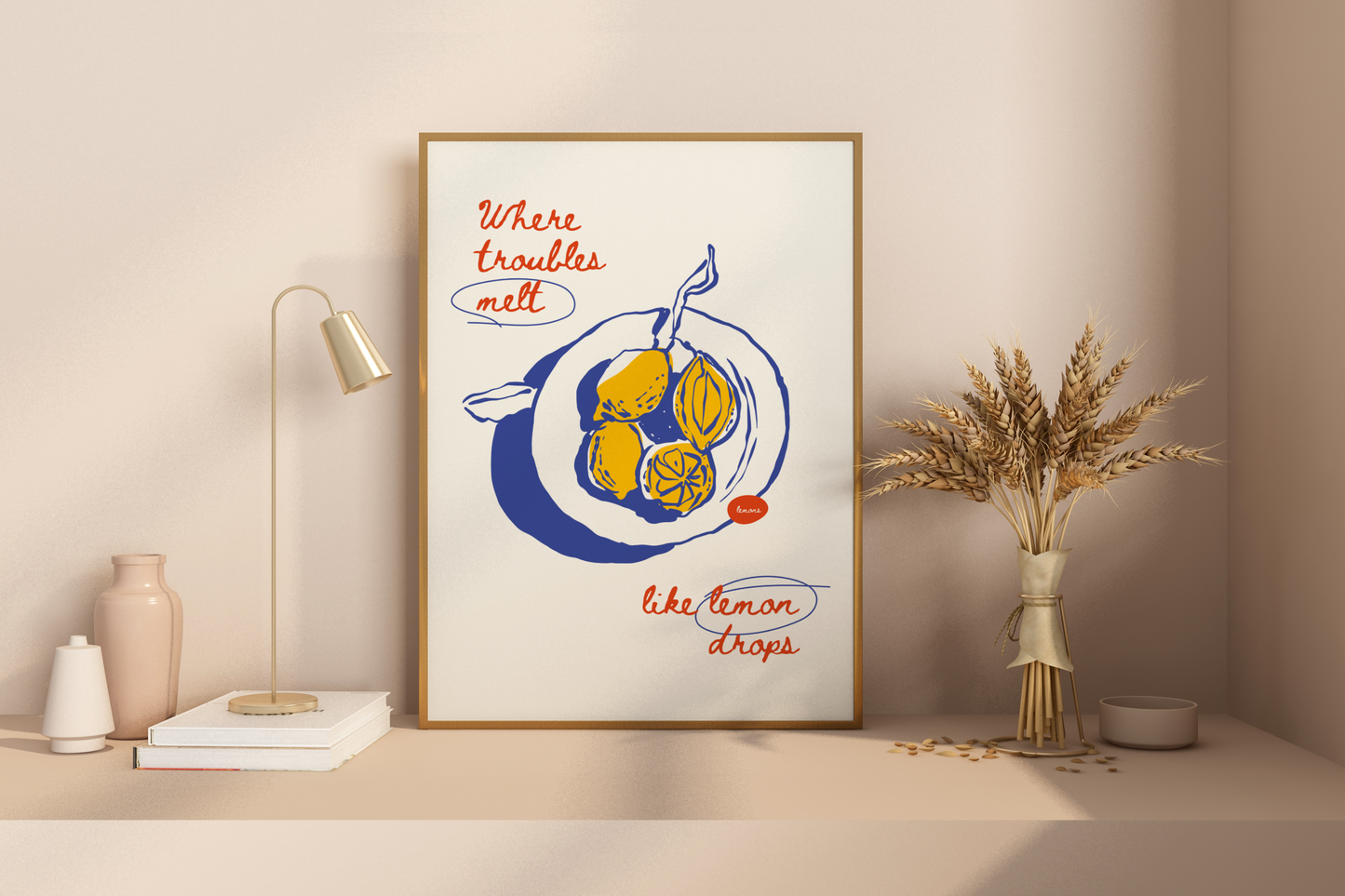 Lemon Pun Illustrated Food Print Poster - Pitchers Design