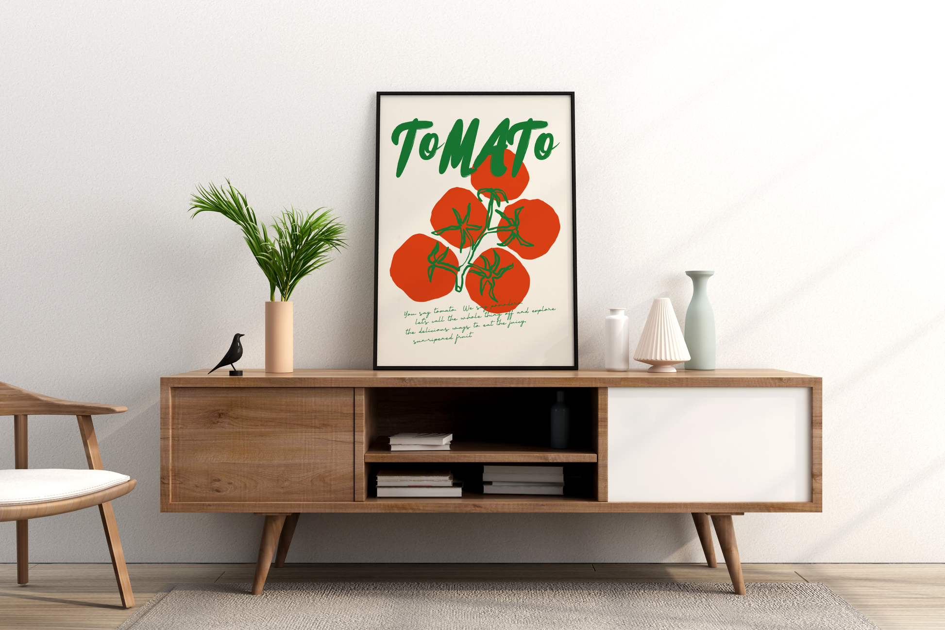 Tomato Pun Illustrated Food Print Poster - Pitchers Design