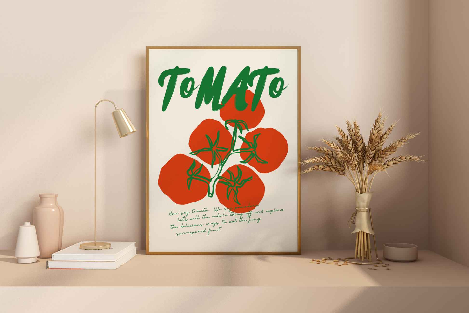 Tomato Pun Illustrated Food Print Poster - Pitchers Design